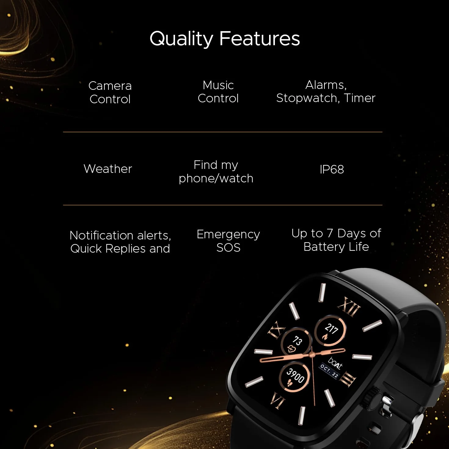 boAt Ultima Regal Smart Watch z wyświetlaczem Ultra AMOLED 2,01" (5,10 cm), jasność 1000 NITS, metalowa obudowa premium, funkcjonalna korona, zegarek Face Studio, awaryjne SOS, połączenie BT (aktywna