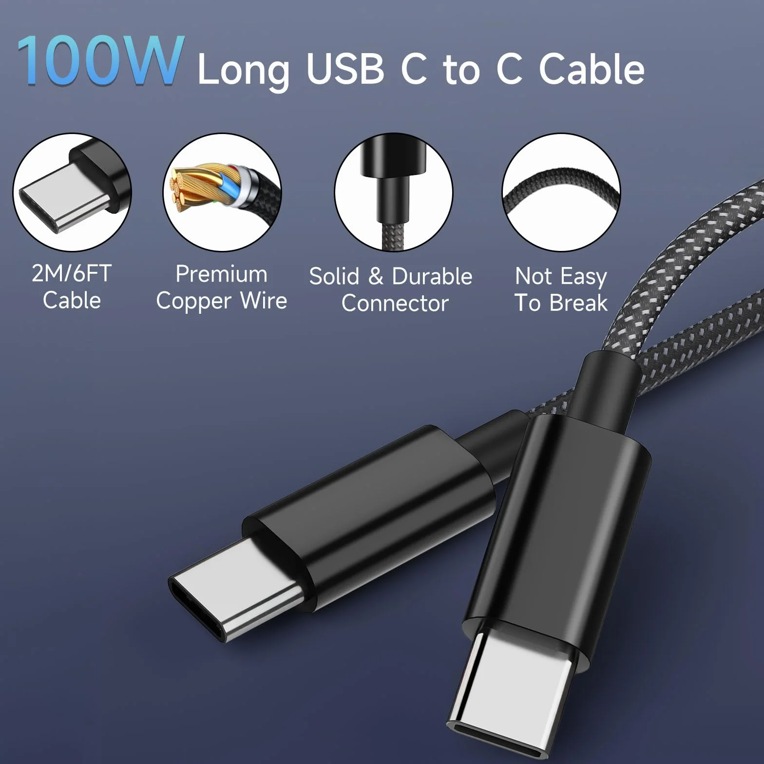 45W Szybka Ładowarka USB-C, Ładowarka USB C 45W i Kablem Ładowania Typu C 2M, PD Super Fast Charger PPS GaN Power Adapter Galaxy S25/S24/S23/A55, Phone 17/16/15/Pro Max - Czarny