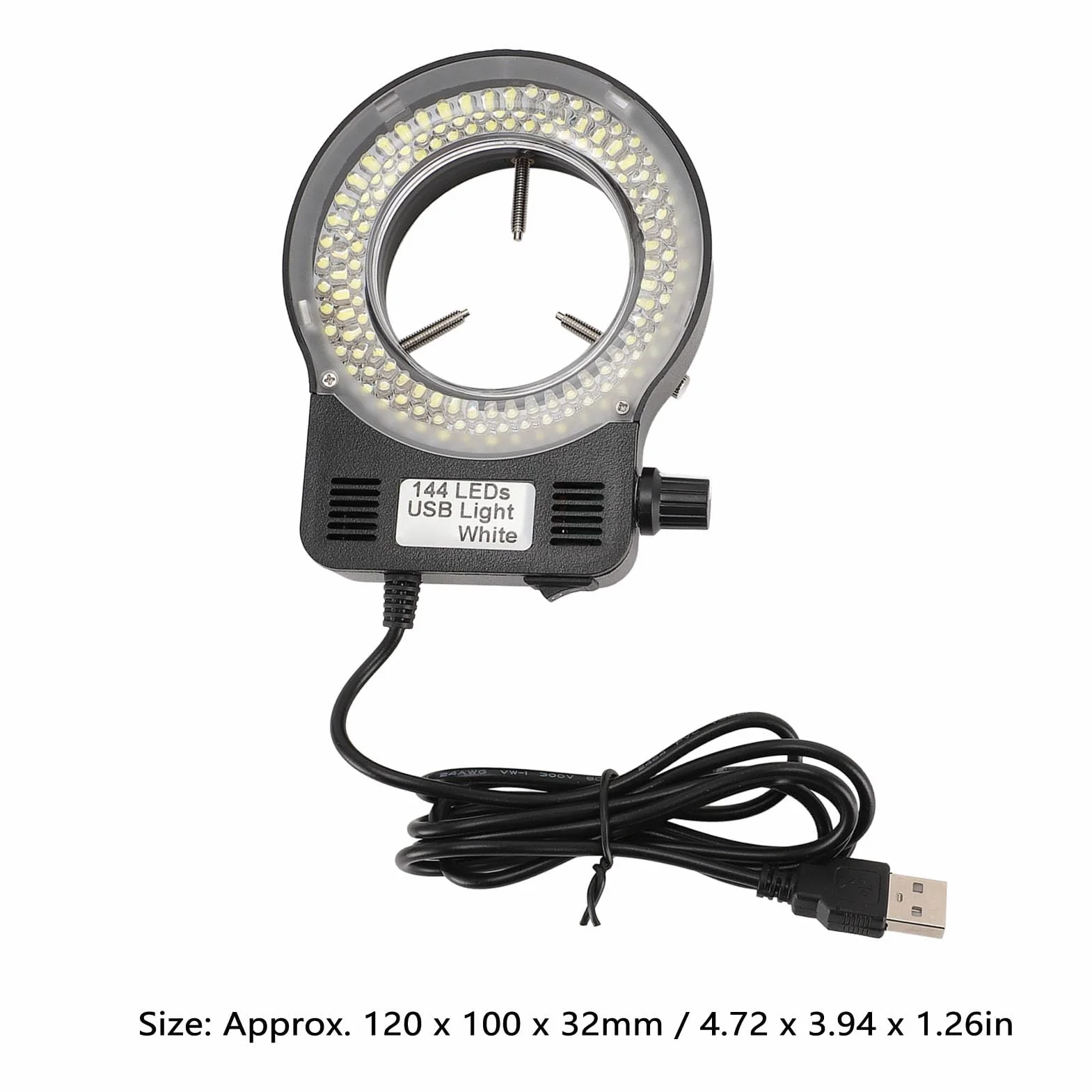 Jasna Lampa Mikroskopowa LED, Regulowana jasność, Długi Kabel USB, Kompatybilna średnica Obiektywu, Wszechstronne Zastosowanie, z przezroczystą osłoną, do Różnych Mikroskopów