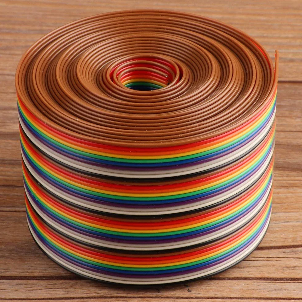 Kolorowy kabel taśmowy Rainbow 40P 1,27 mm Pitch 5,08 cm do złączy wtykowych 5 m