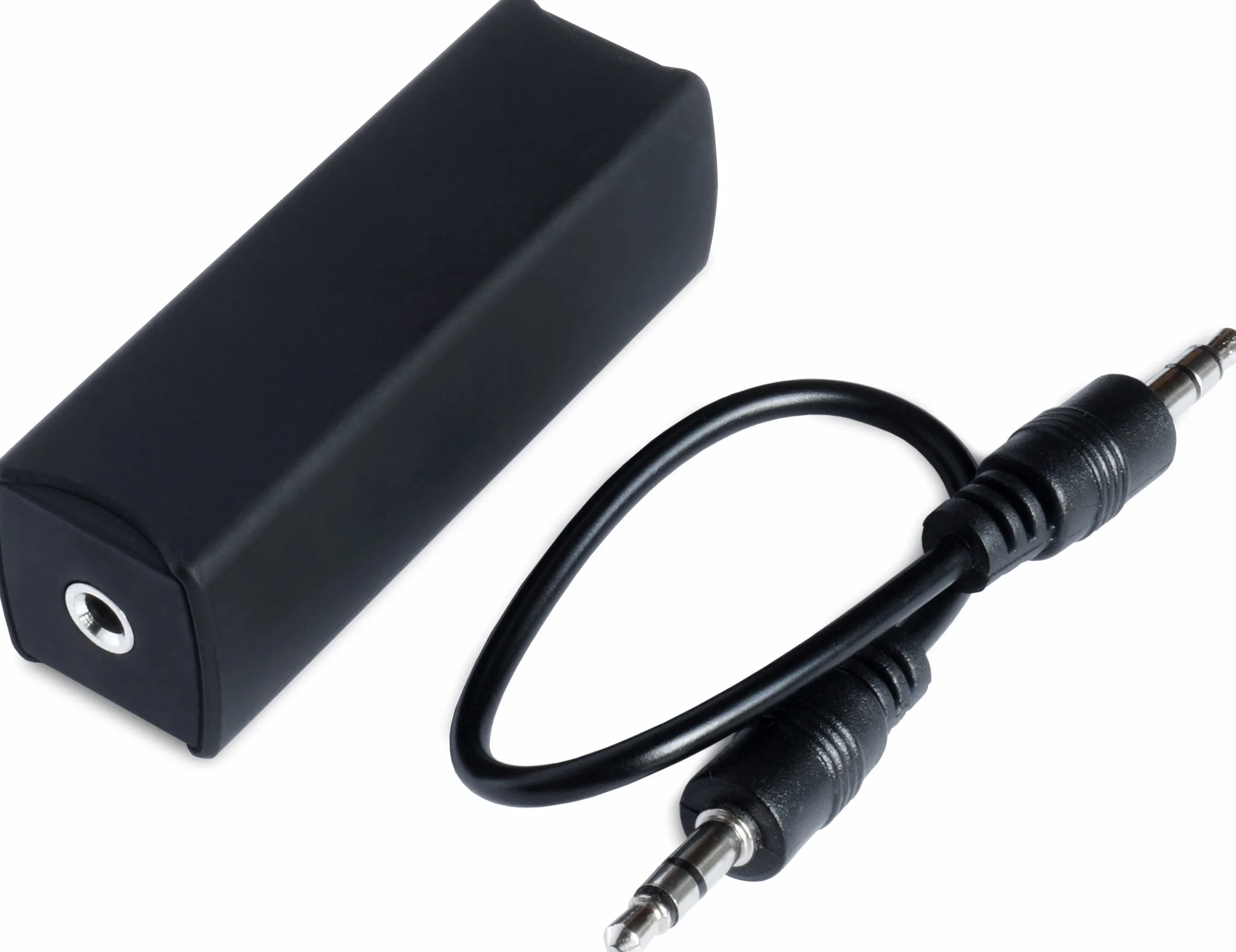 FeinTech rozdzielacz masowy audio filtr prądowy gniazdo 3,5 mm eliminuje buczenie czarny
