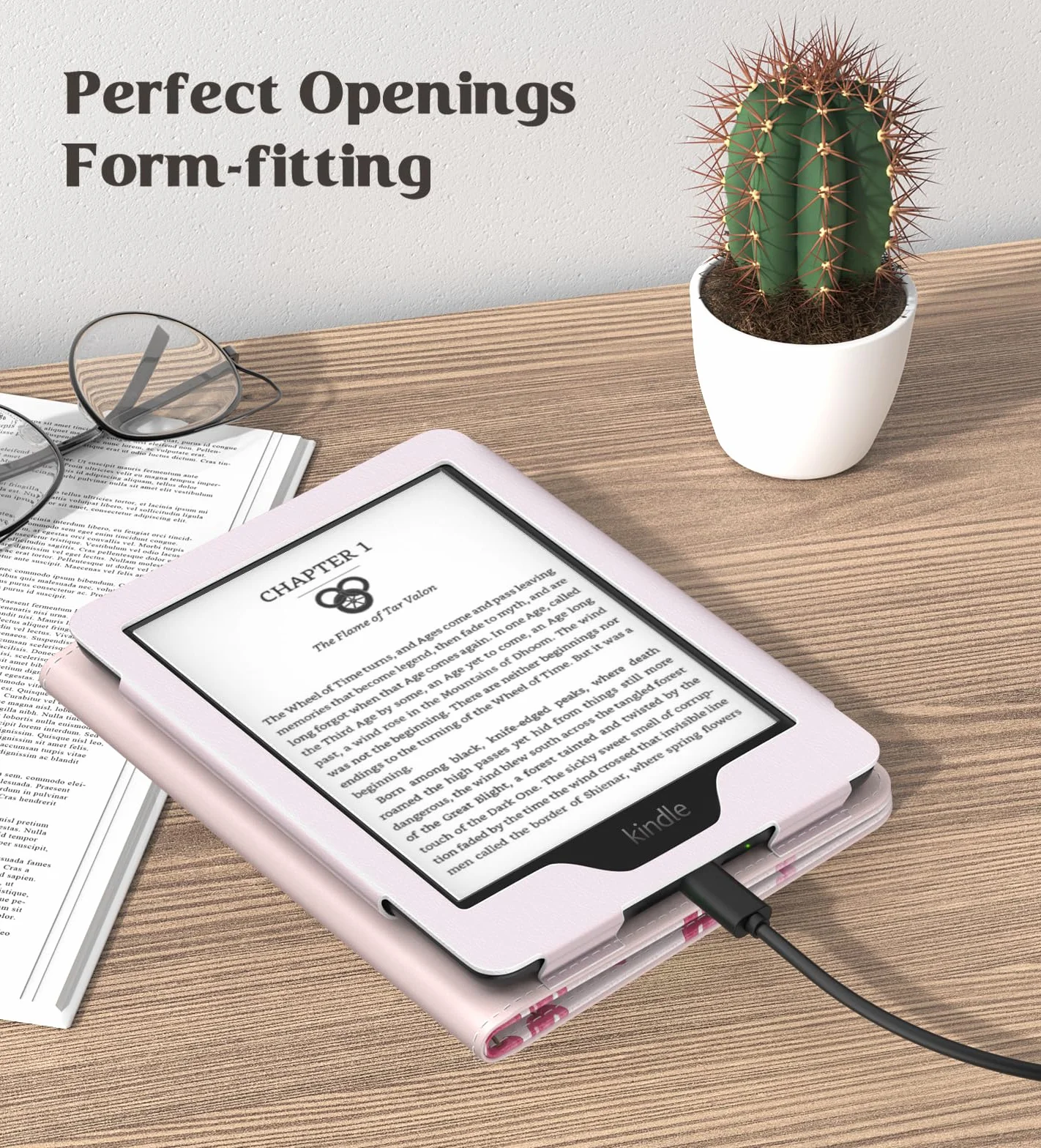 MoKo Case for 6" All-New eBook 11th Generation 2024/2022, Lightweight Shell Cover with Hand Strap Auto Wake/Sleep for E-Reader 11th Gen 2024, Cherry Bow