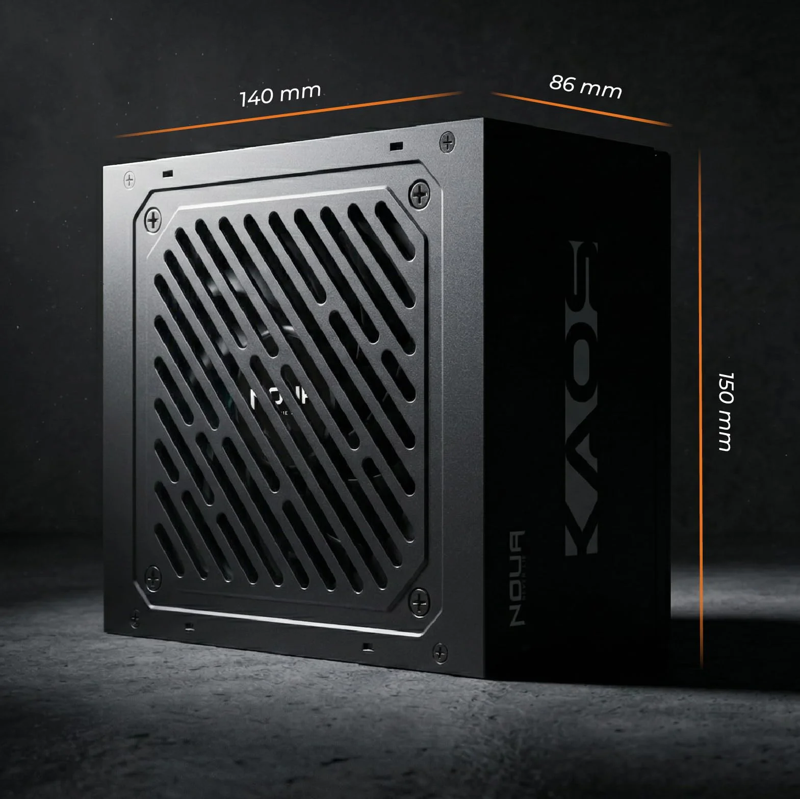 Noua Kaos 750W ATX Zasilacz do PC Gaming 750 W, spełnia 80 brązów, DC do DC, cichy wentylator 120 mm, aktywny PFC, płaskie kable