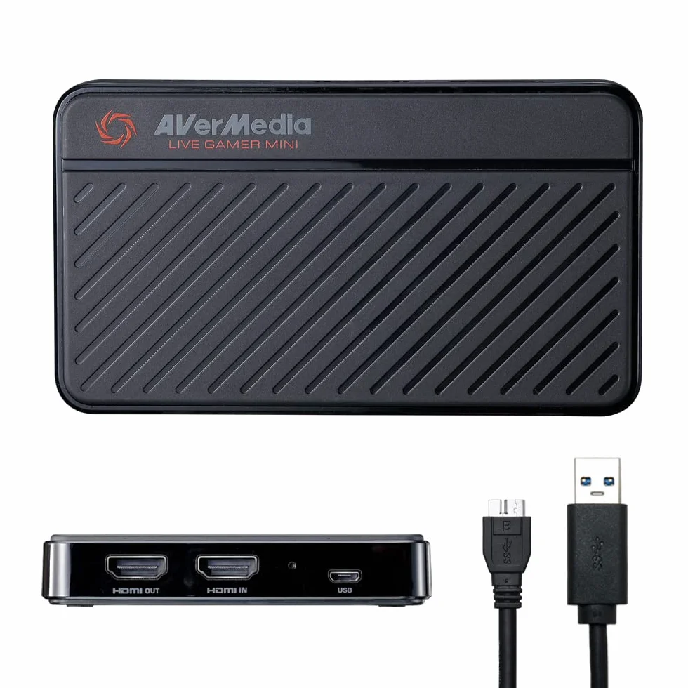 Avermedia Live Gamer MINI GC311, Karta Przechwytująca, Kompatybilny z Nintendo Switch, Play Station 4, Xbox, iPhone, iPad (GC311) GDDR4, AGP PCI Express x 4, Czarny