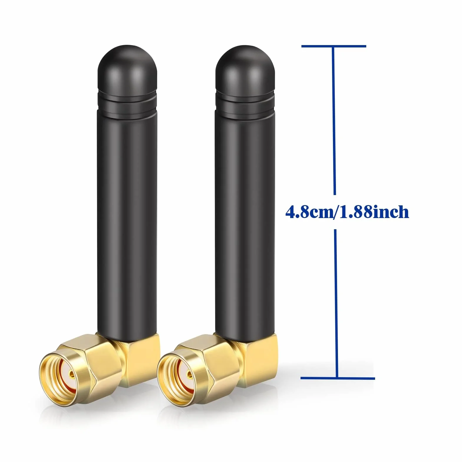 Bingfu Mini Antena WiFi Powietrzna 2.4GHz 5GHz 2dBi Antena MIMO z Prostym Złączem RP-SMA Samce 2-Pack dla Karty Sieciowej Routera WiFi Adaptera USB Monitora Nadzoru Wideo