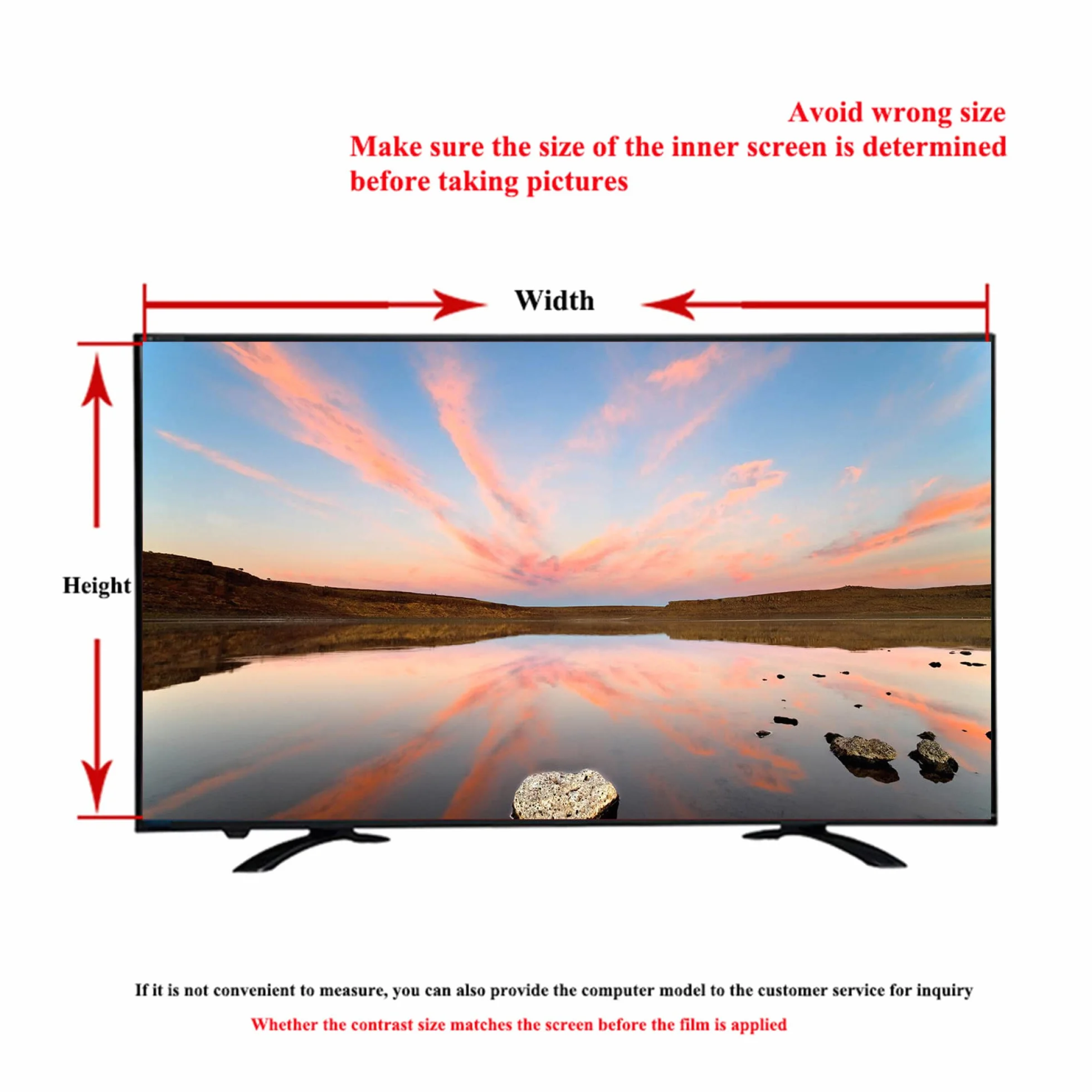 matowa folia ochronna, Folia ochronna na ekran telewizora LCD LED 4K OLED QLED HDTV o przekątnej 32-75 cali(55in 1211x682mm)