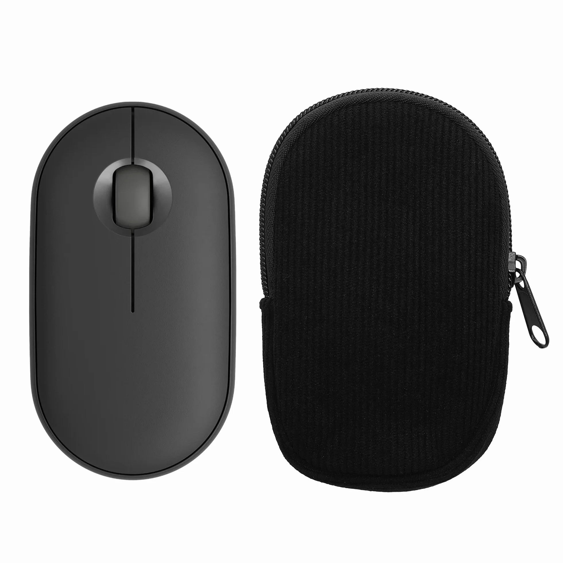 kwmobile etui na mysz kompatybilne z Logitech Pebble Mouse 2 M350s / M350 Etui na mysz Bluetooth z wytrzymałego sznurka i neoprenu - czarne