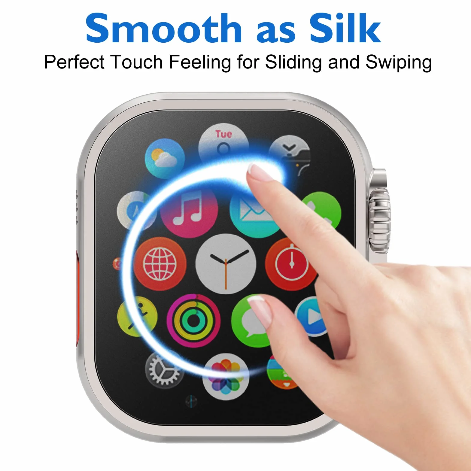 Mothca [2 Sztuki] Ochraniacz Ekranu dla Apple Watch Ultra Matowe Szkło Hartowane Antyrefleksyjny Przezroczysta Folia