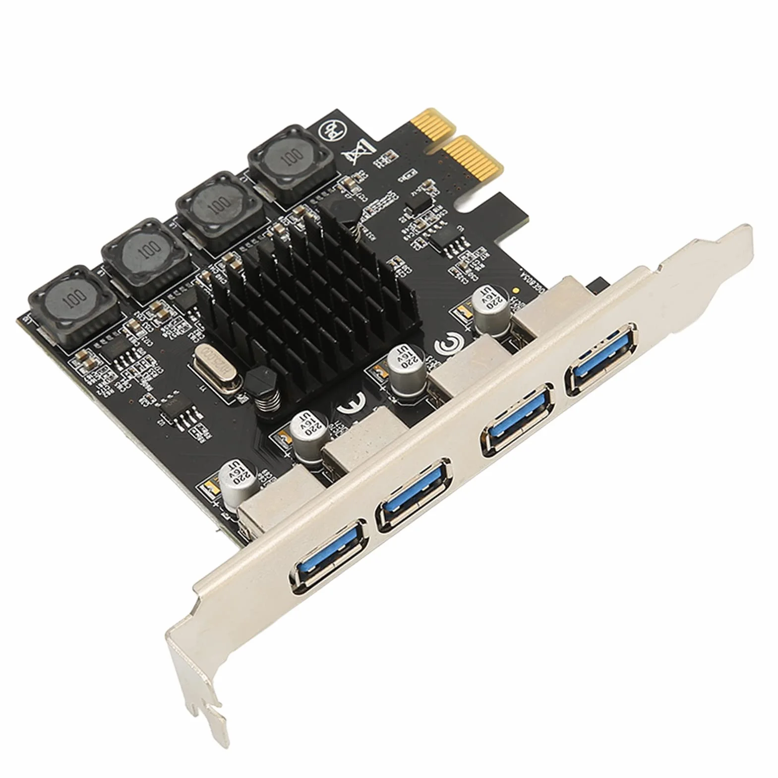 Karta Rozszerzeń PCIE na USB, Karta Adaptera 5 Gb/s 4 Porty USB 3.0 dla 7/8/10/11/XP dla Vista dla Linux Interfejs Magistrali PCI E Brak Zewnętrznego Zasilania