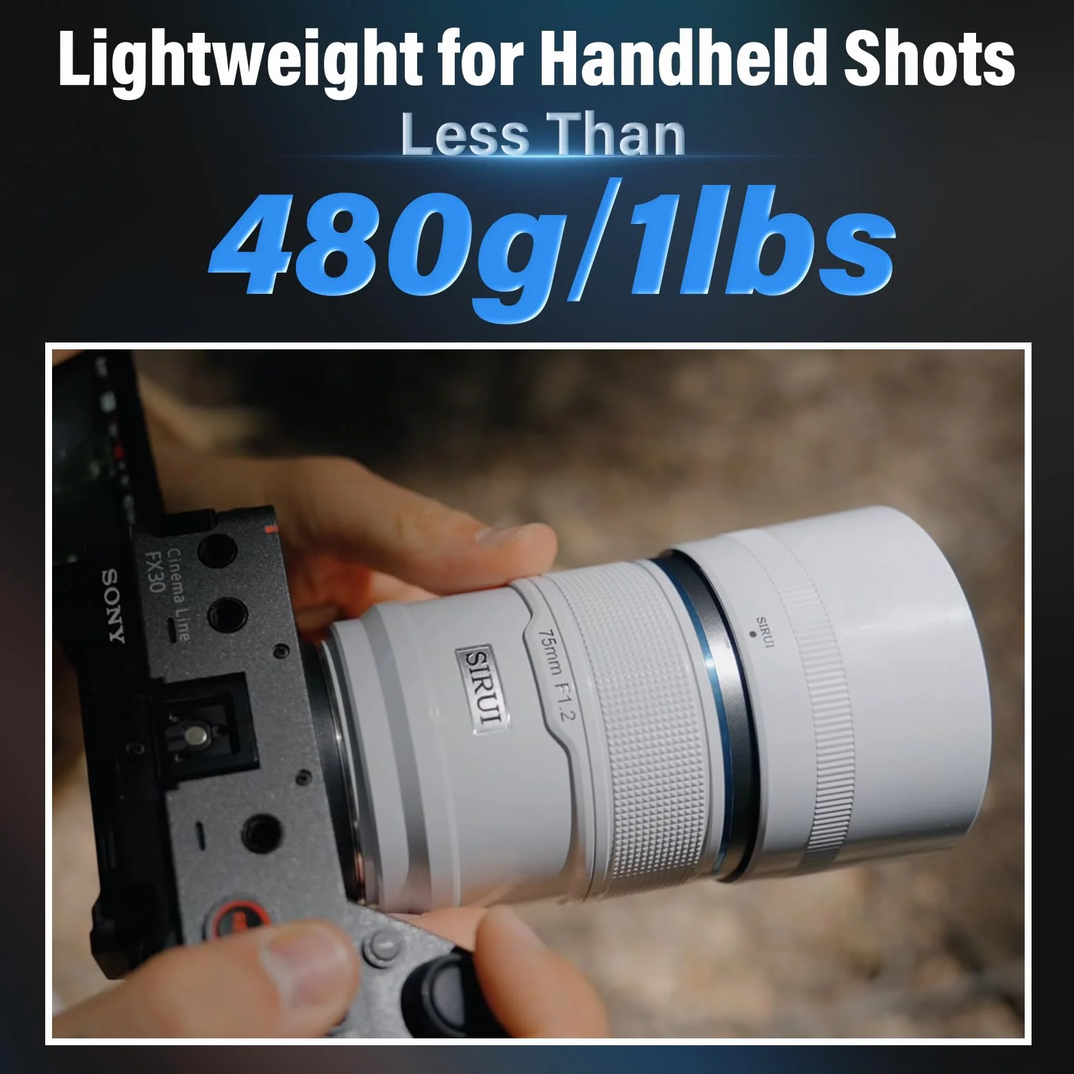 Obiektyw SIRUI Sniper 75mm z automatycznym ustawianiem ostrości F1.2 APS-C teleobiektyw, mocowanie E na serię A5 A6 A7 FX A9 ZV-E (75mm, mocowanie E, biały)