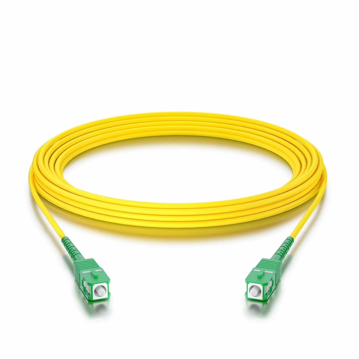 Kabel krosowy z włókna OS2 SC/APC do SC/APC Simplex 5 m (16,5 stóp), 9/125 tryb pojedynczy APC Polish LSZH, 5-letnia gwarancja