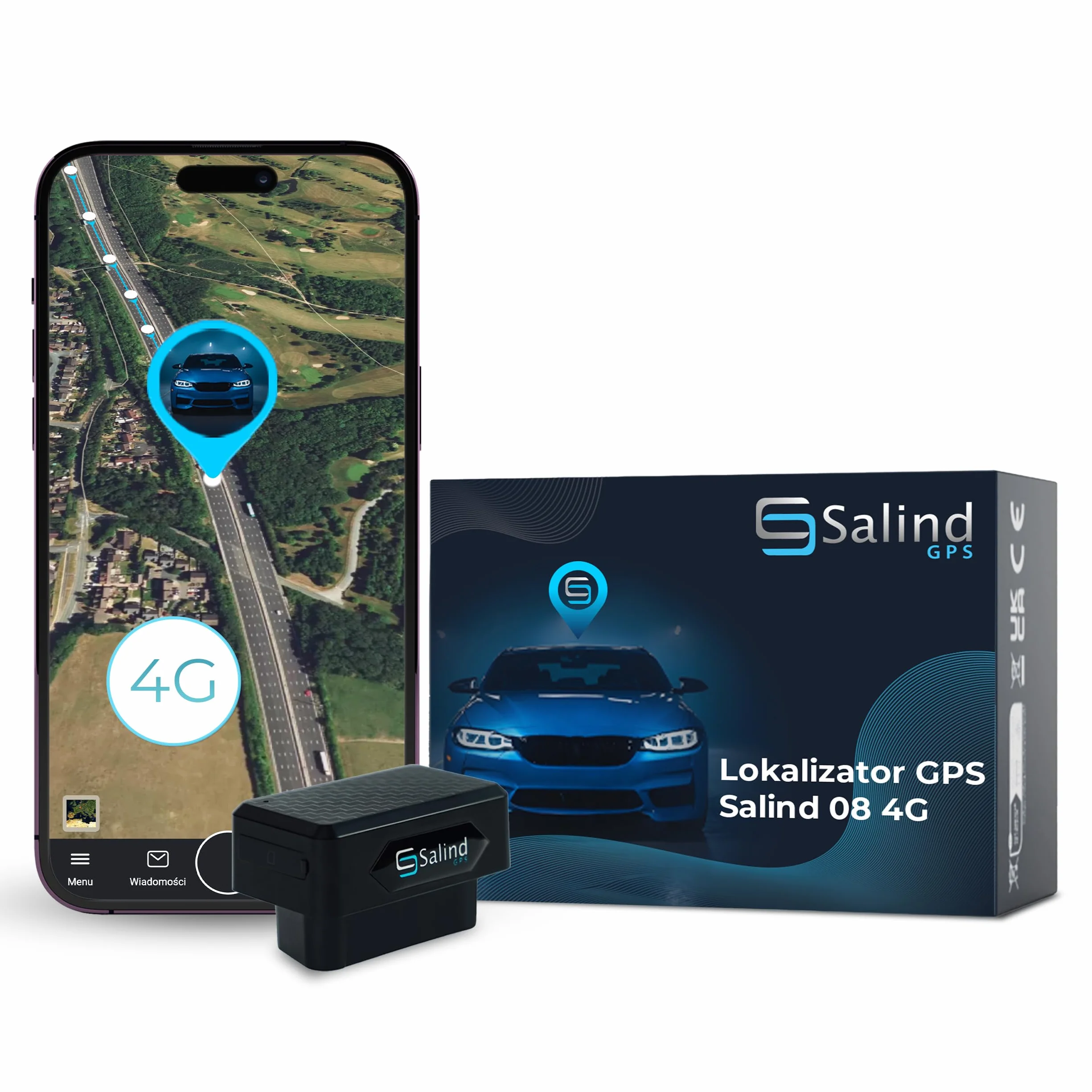 Salind 08 4G Lokalizator GPS OBD2 Do Samochodów Pojazdów – Plug&Play – Śledzenie Na Żywo – Historia Lokalizacji – Powiadomienia Alarmowe, Geoogrodzenie – Ochrona Przed Kradzieżą