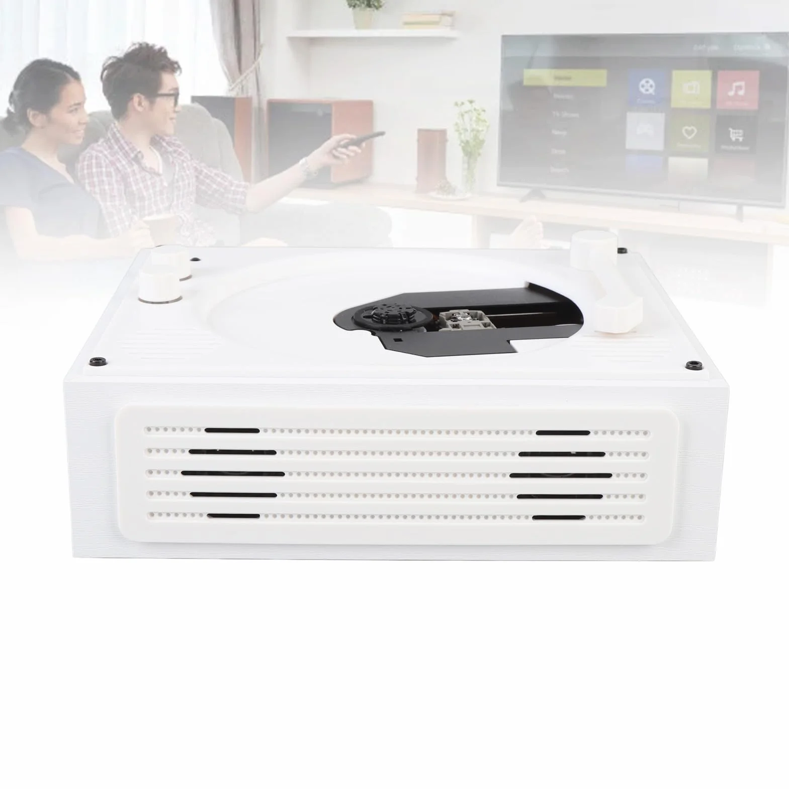 Przenośny Odtwarzacz CD z Bluetooth 5.3, 4000 MAh Odtwarzacz Muzyki Stacjonarnej dla Domu z Wbudowanymi Głośnikami, Zdalne Sterowanie, Obsługuje USB TF Aux Wejście Optyczne
