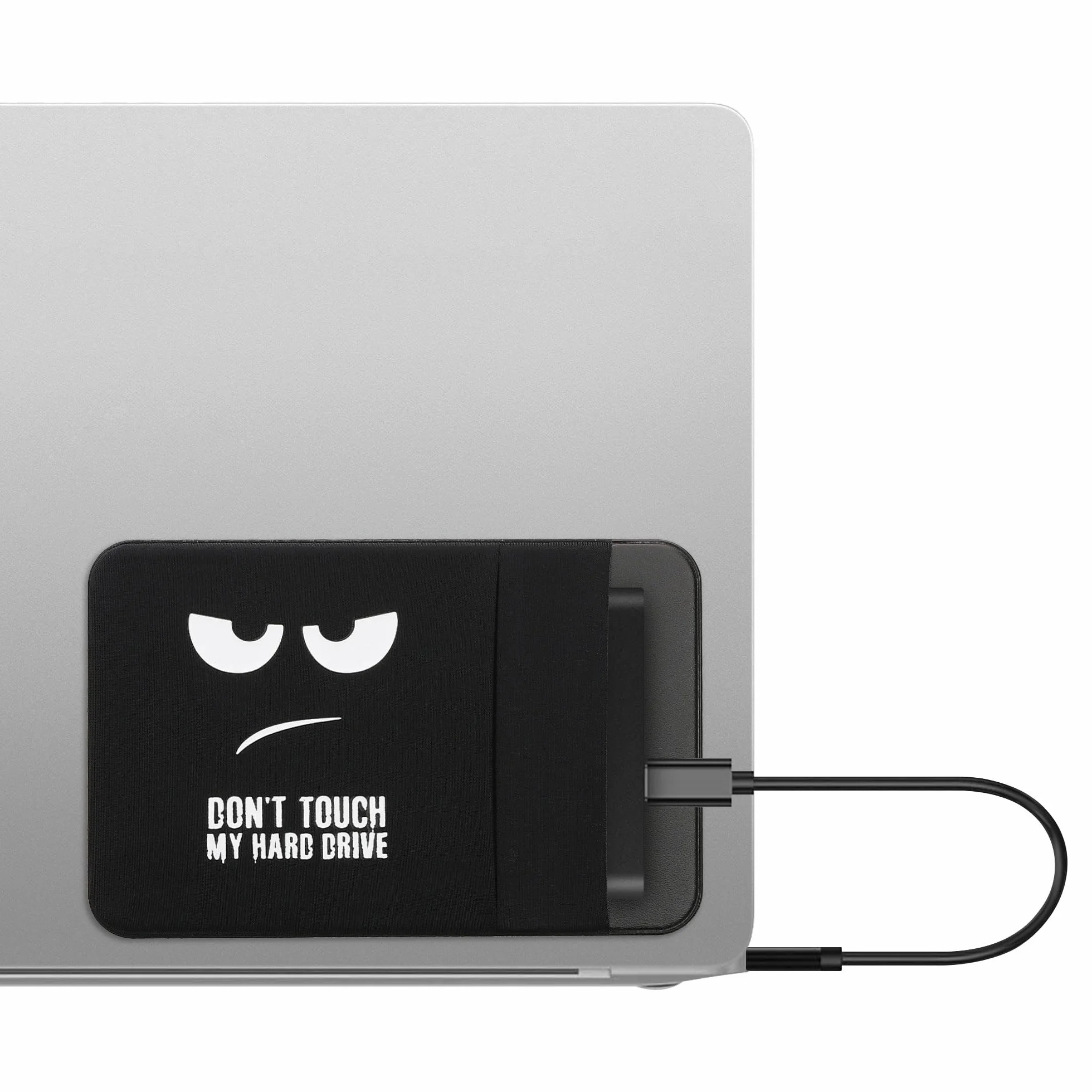 kwmobile Zewnętrzne etui na dysk twardy kompatybilny z SanDisk Portable SSD, Samsung T7, Crucial X8, HDD etui - 13 x 8,3 cm - uchwyt SSD z 2 przegródkami - Don't touch my Hard Drive