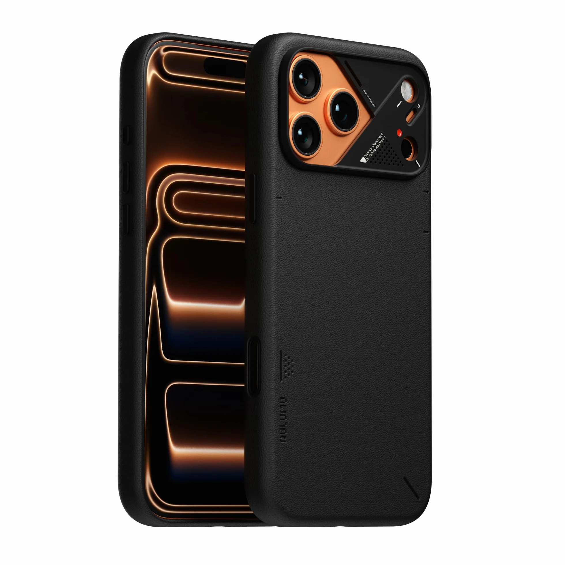 Aulumu A17 Etui CoolHyper ze skóry wegańskiej do iPhone'a 17 Pro Max, sterowanie kamerą, z płetwami chłodzącymi, luksusowy komfort, kompatybilne z MagSafe, kompletne owijanie, czarne