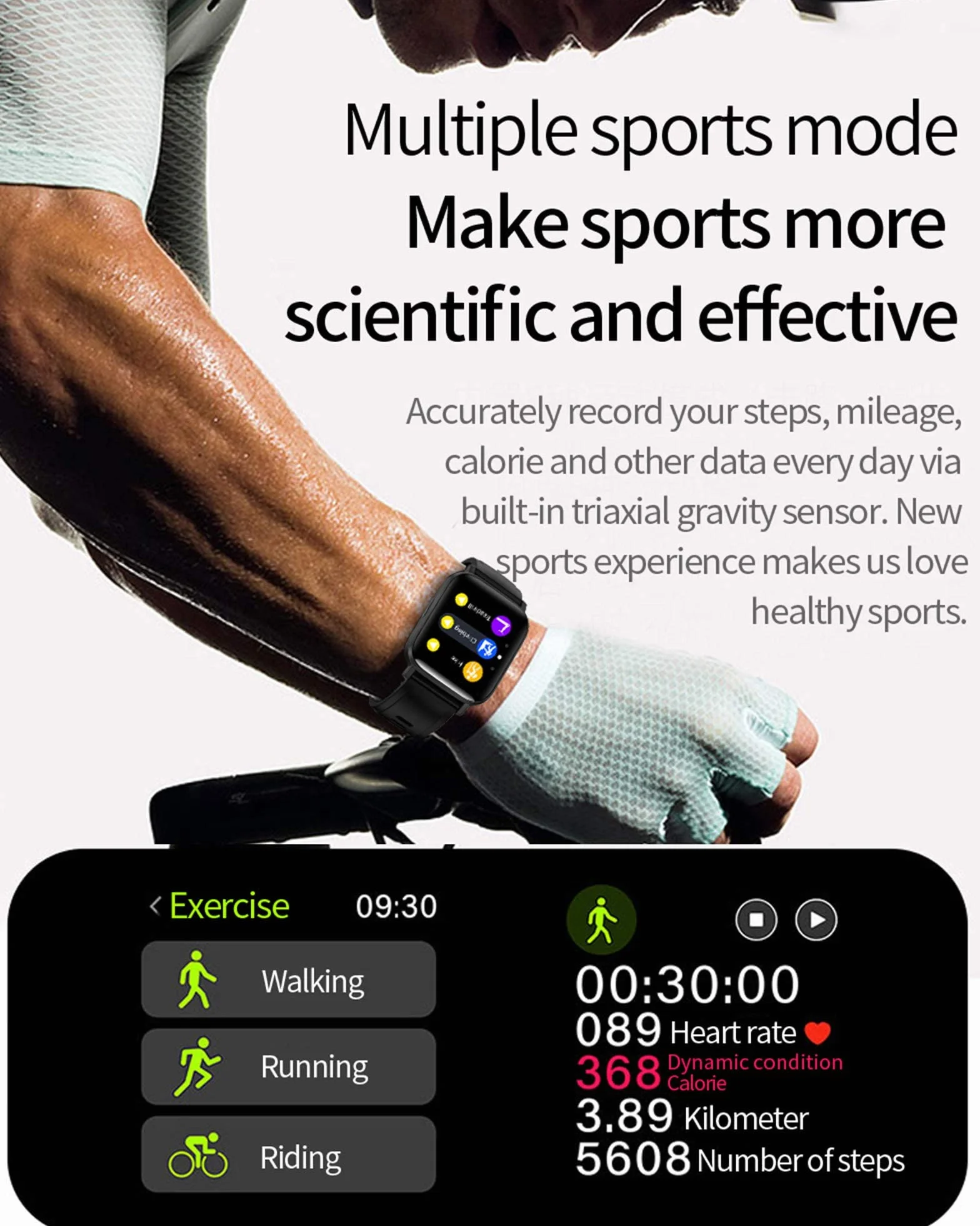 Inteligentny zegarek na Androida iOS Inteligentne zegarki dla mężczyzn Kobiety IP68 Wodoodporny smartwatch sportowy Monitor aktywności fizycznej Tętno Monitor snu Ekran dotykowy Czarny (czarny) little