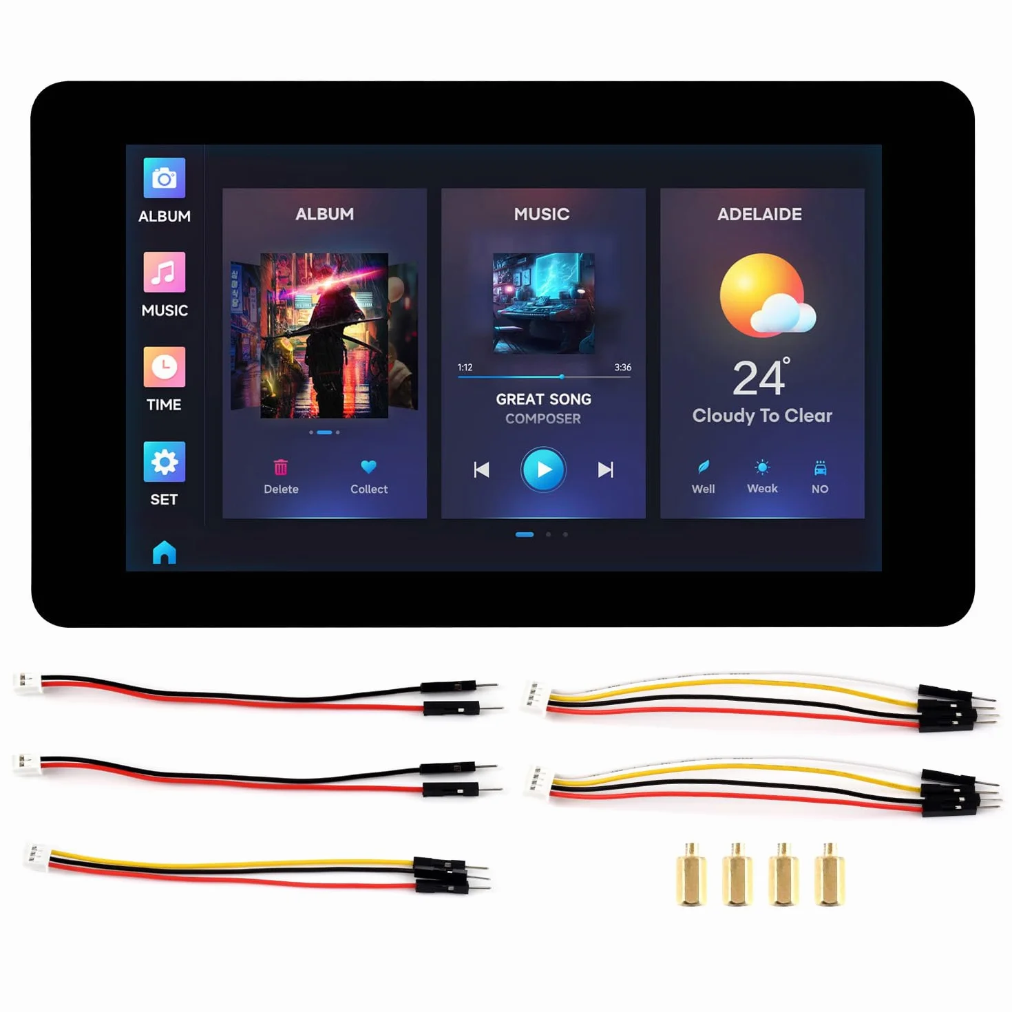 Waveshare ESP32-S3 7inch Capacitive Touch LCD Development Board, ESP32 with Display, 800x480, 5-Point Touch, 240MHz, Supports WiFi, Onboard Antenna, Suitable for ESPHome/Home Assistant Project