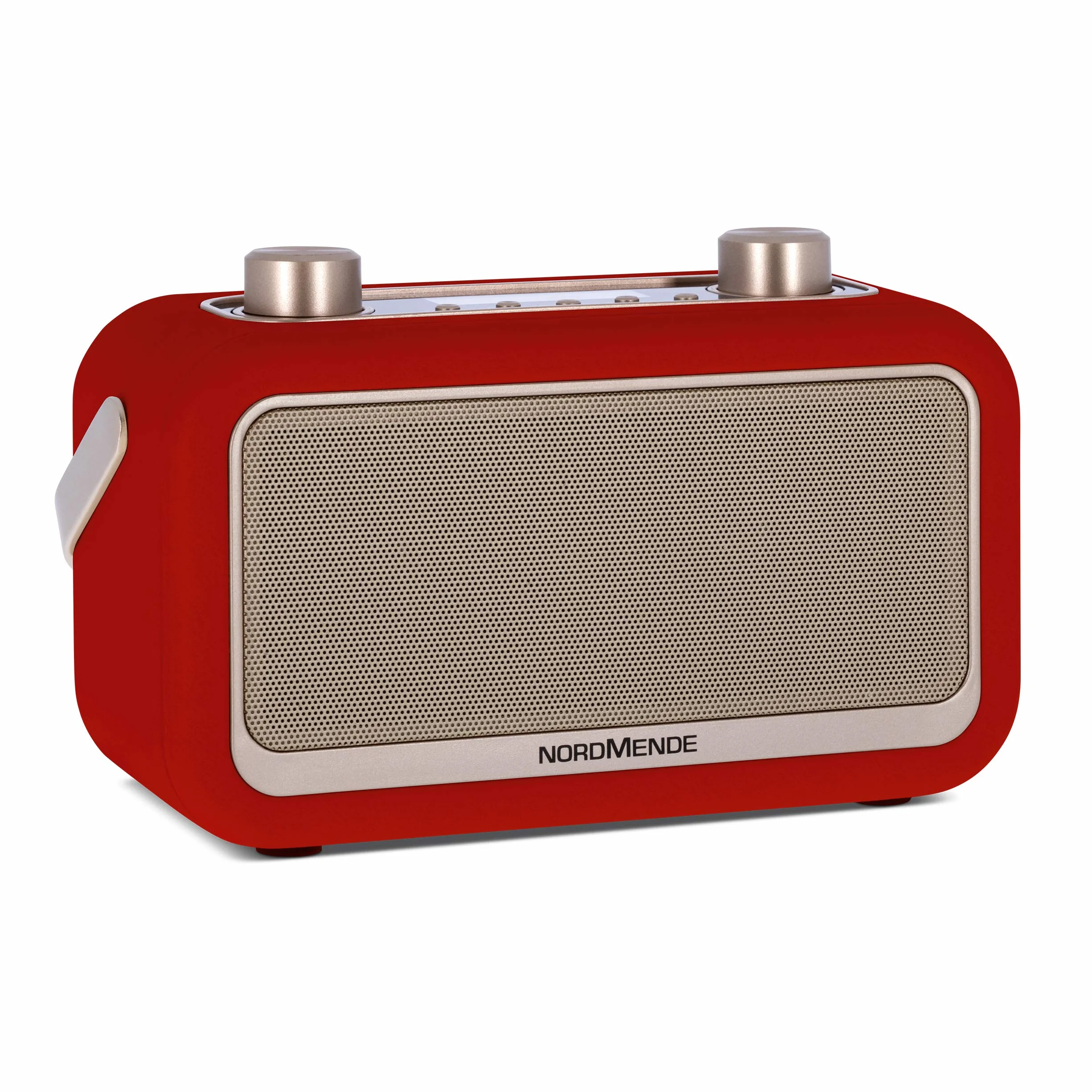 Nordmende Transita 30 – przenośne radio cyfrowe (DAB+, UKW, strumieniowe przesyłanie dźwięku przez Bluetooth, budzik, godzina, pamięć ulubiona, wyświetlacz LCD, złącze słuchawkowe, 2 głośniki stereo 3 W), kolor czerwony