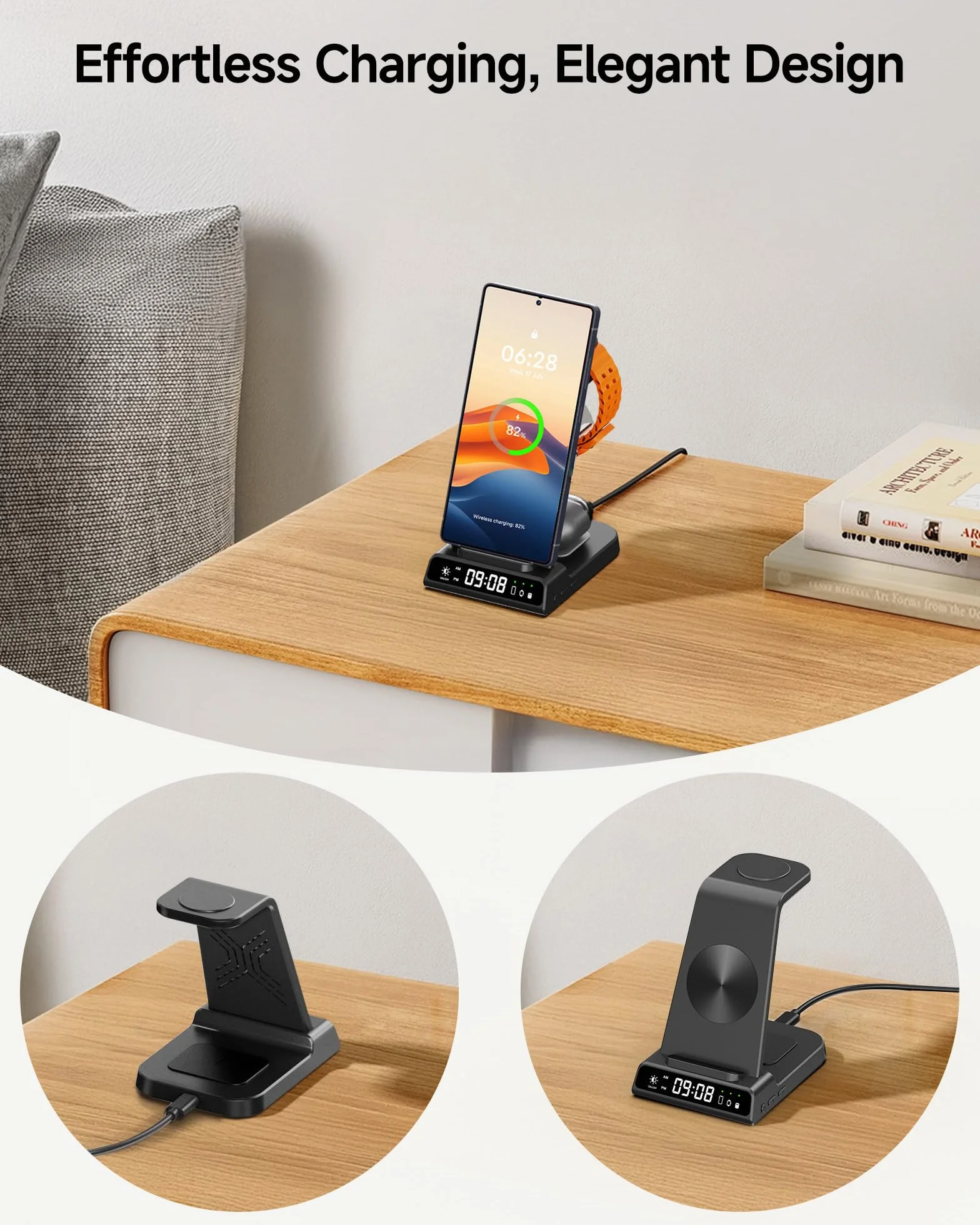 Bezprzewodowa ładowarka do Samsung Galaxy S24 Ultra/Z Flip 5/S23 Ultra/S23+, ładowarka do Galaxy Watch 6/6 Classic/5/4 i Buds 2/Pro