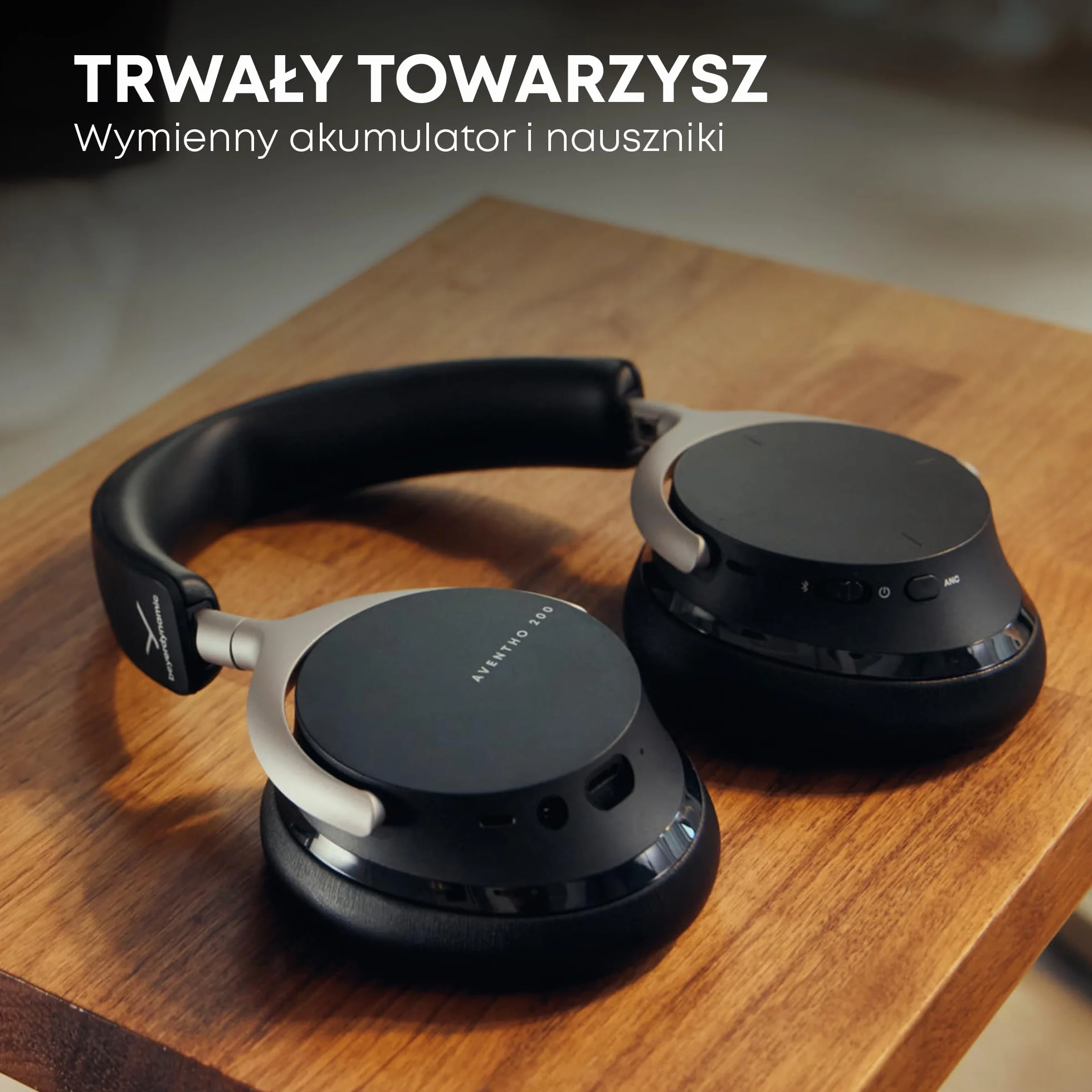 beyerdynamic AVENTHO 200 bezprzewodowe słuchawki nauszne z redukcja szumów, 60 uur batterijduur, opvouwbare behuizing, vervangbare oorkussens, in czarny - nieuwe update beschikbaar via app