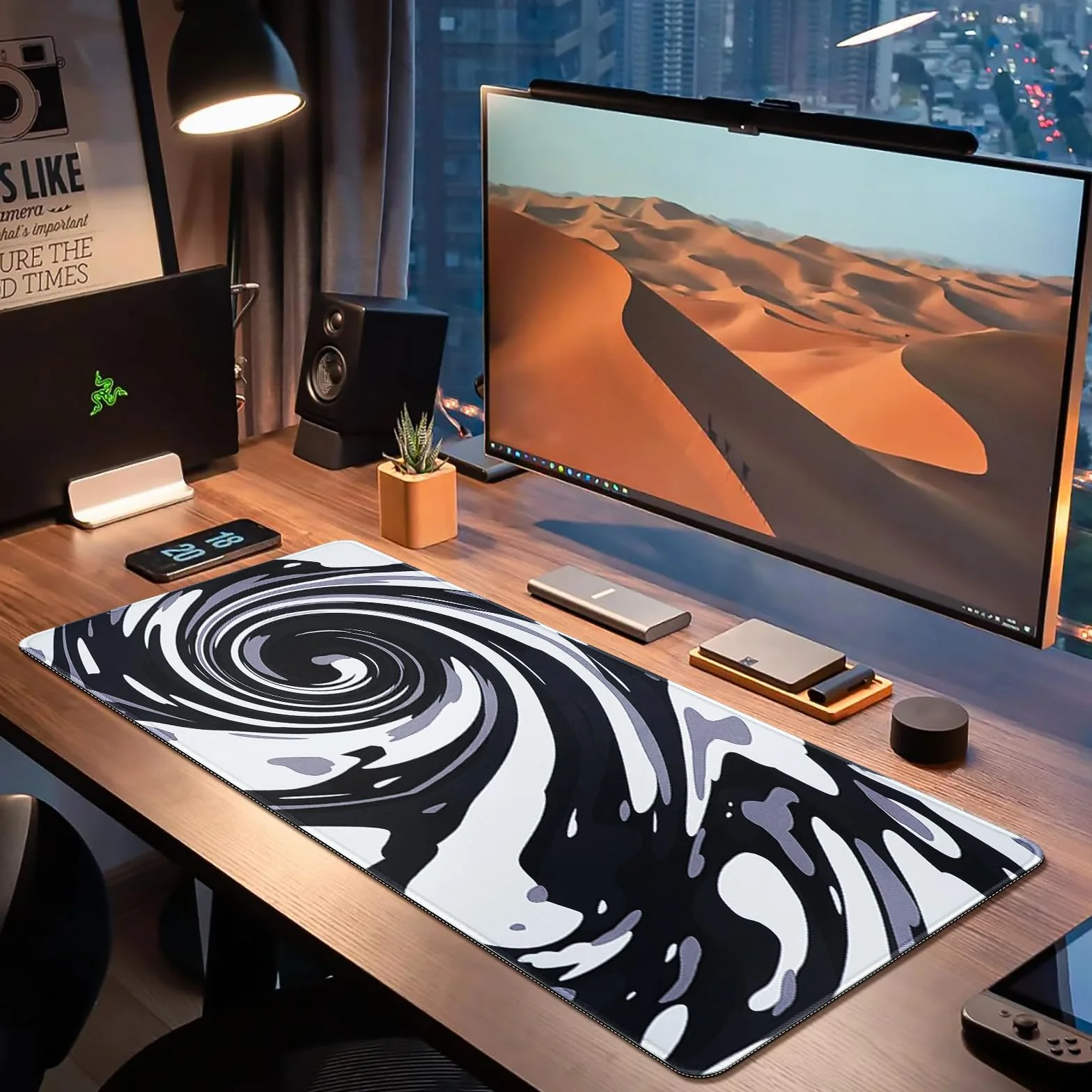 EFISH Podkładka pod mysz XXL Speed Gaming XXL 800 x 300 mm, duża szyta podkładka pod mysz, wodoodporna i antypoślizgowa, do PC, MacBooka, laptopa - poprawia precyzję i szybkość (mauspad A12)