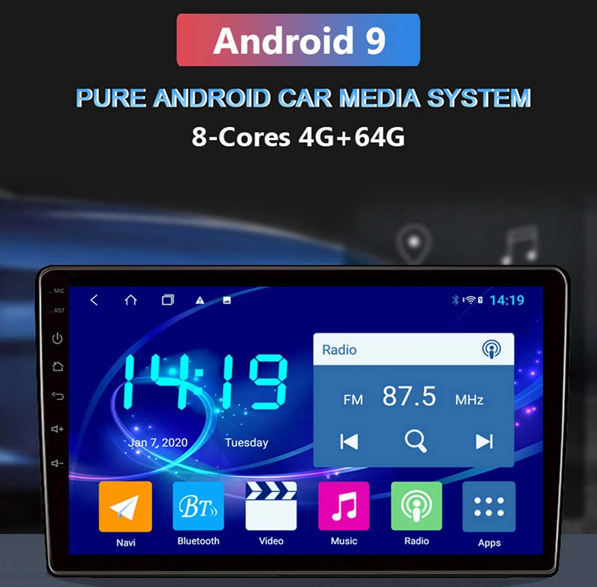 Samochód Stereo GPS Nawigacja IPS Ekran dotykowy Android 9 System nawigacji, 8 rdzeni GB RAM 64 GB ROM DVD Nawigacja, Darmowa aktualizacja map, dla BMW X1 2010-2015