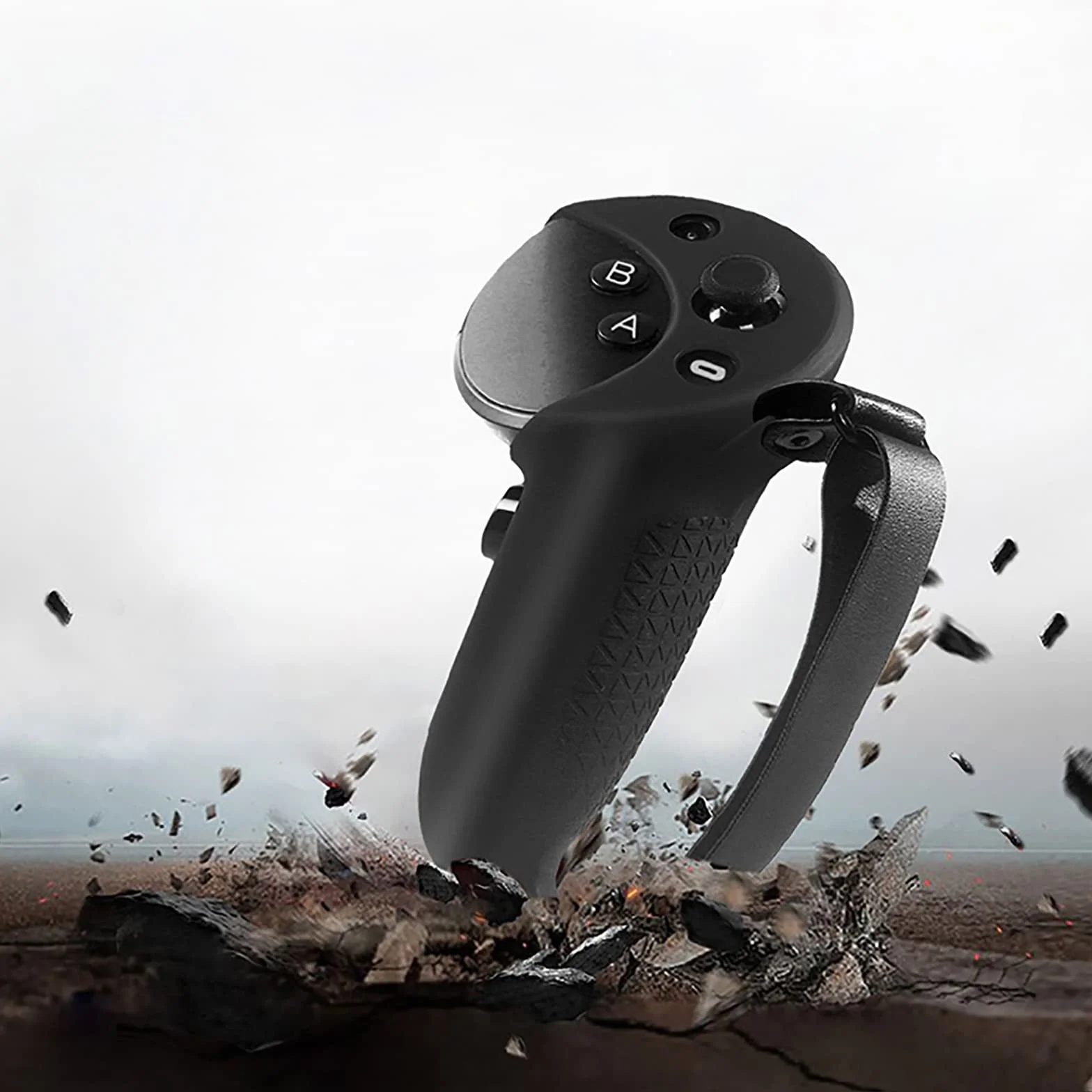 Silikonowa skóra ochronna uchwyt do Meta Quest Pro VR akcesoria z regulowanym paskiem na rękę