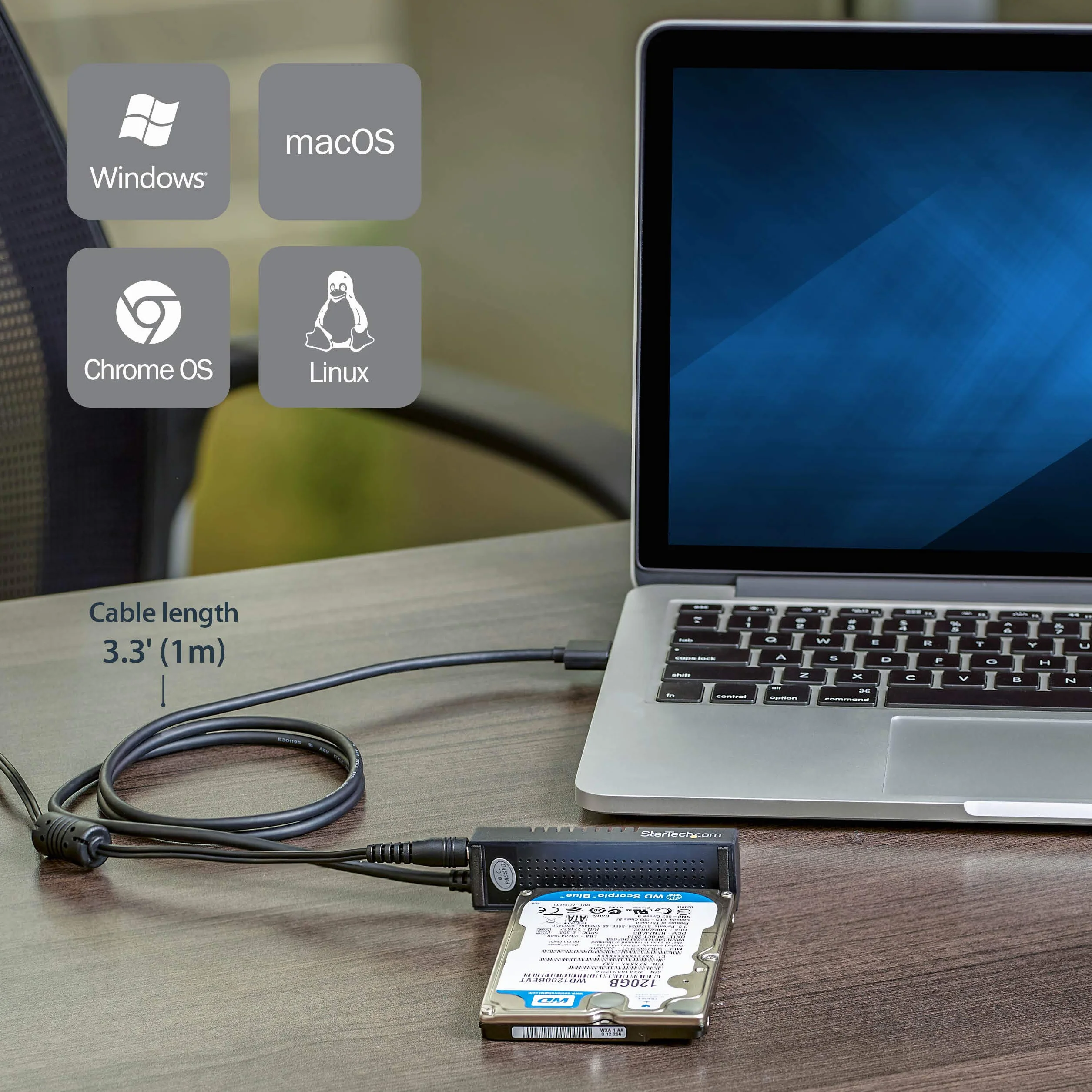 StarTech.com adapter USB-C na VGA, konwerter USB typu C na VGA, kolor biały