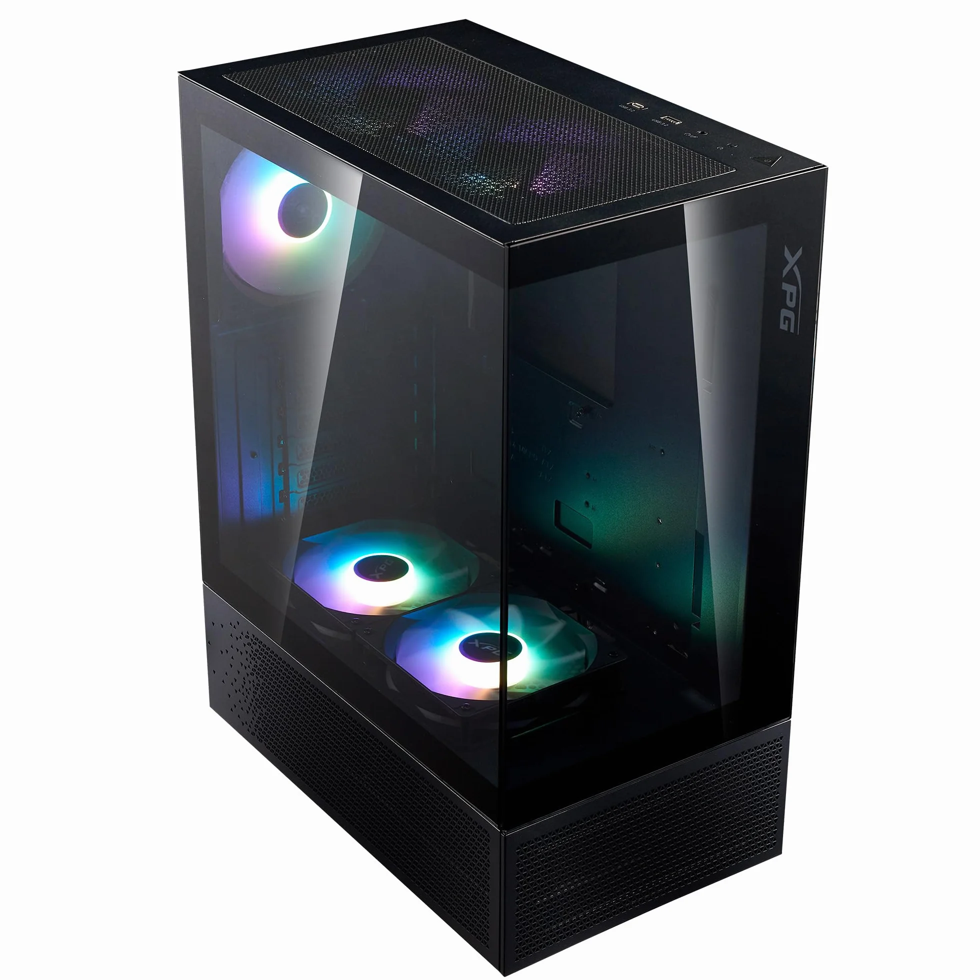 XPG INVADER X MINI ATX Mid Tower PC etui z 5 wentylatorami ARGB, kolor czarny - BKCWW