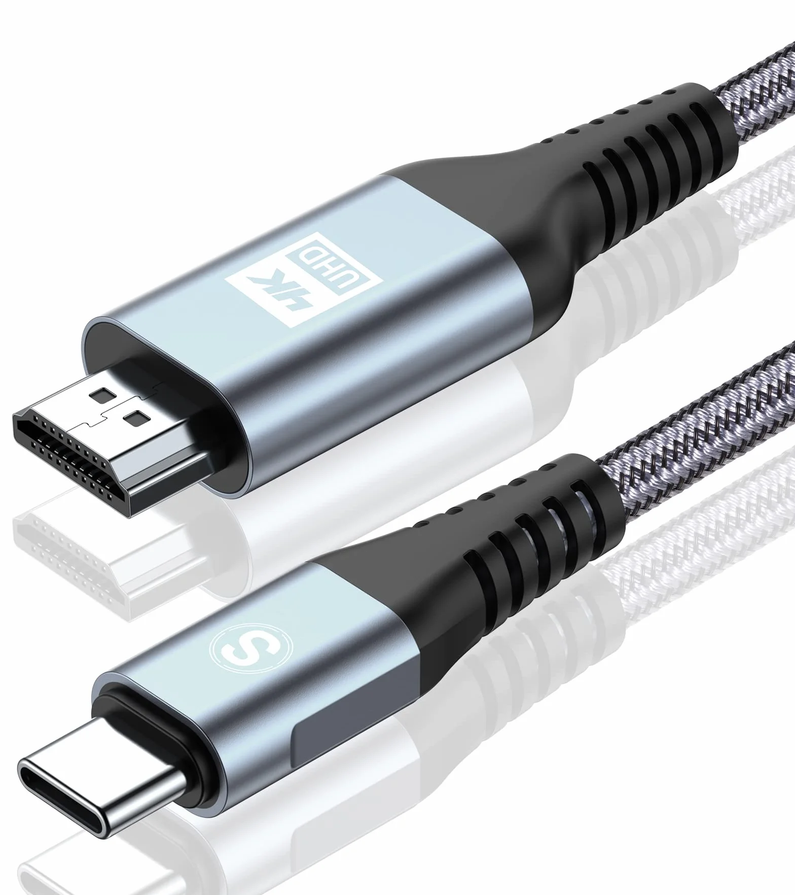 Sweguard Kabla USB C do HDMI 4K, 6m Kabel USB typ C do HDMII 4K@UHD, Thunderbolt 3/4, kompatybilny z iPhone 17 16 15 Pro Max, Galaxy S26 S25 S24 S23 do S8, MacBook Pro/Air, iMac, iPad, Surface