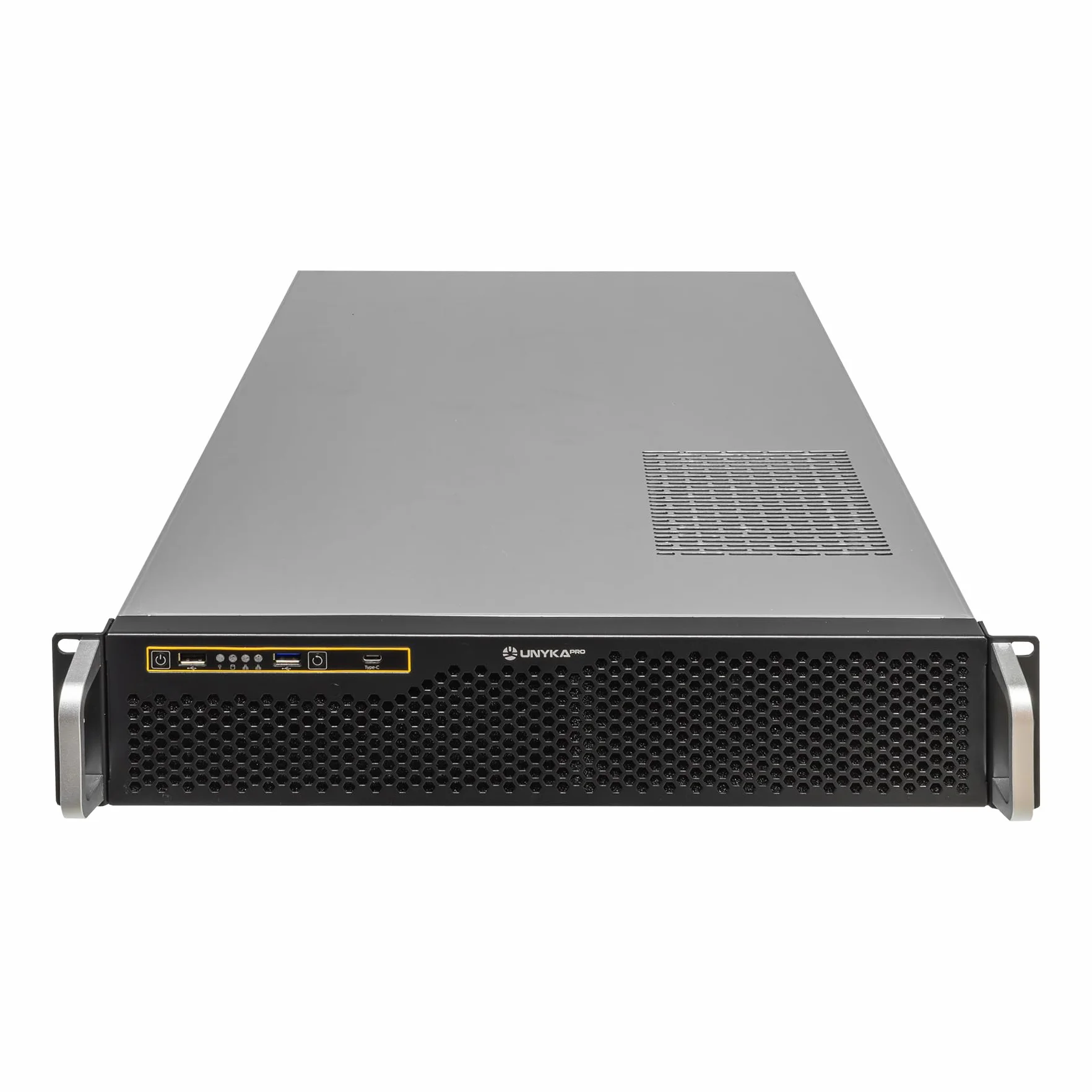 Box Rack 19" 2U 600 mm ATX Unykach UK2130 – profesjonalna podwozie serwerowe, 6 kieszeni (4 x 3,5 + 2 x 2,5), USB-C 3.2, 5 wentylatorów PWM w zestawie, obsługa wysokiej klasy procesorów graficznych