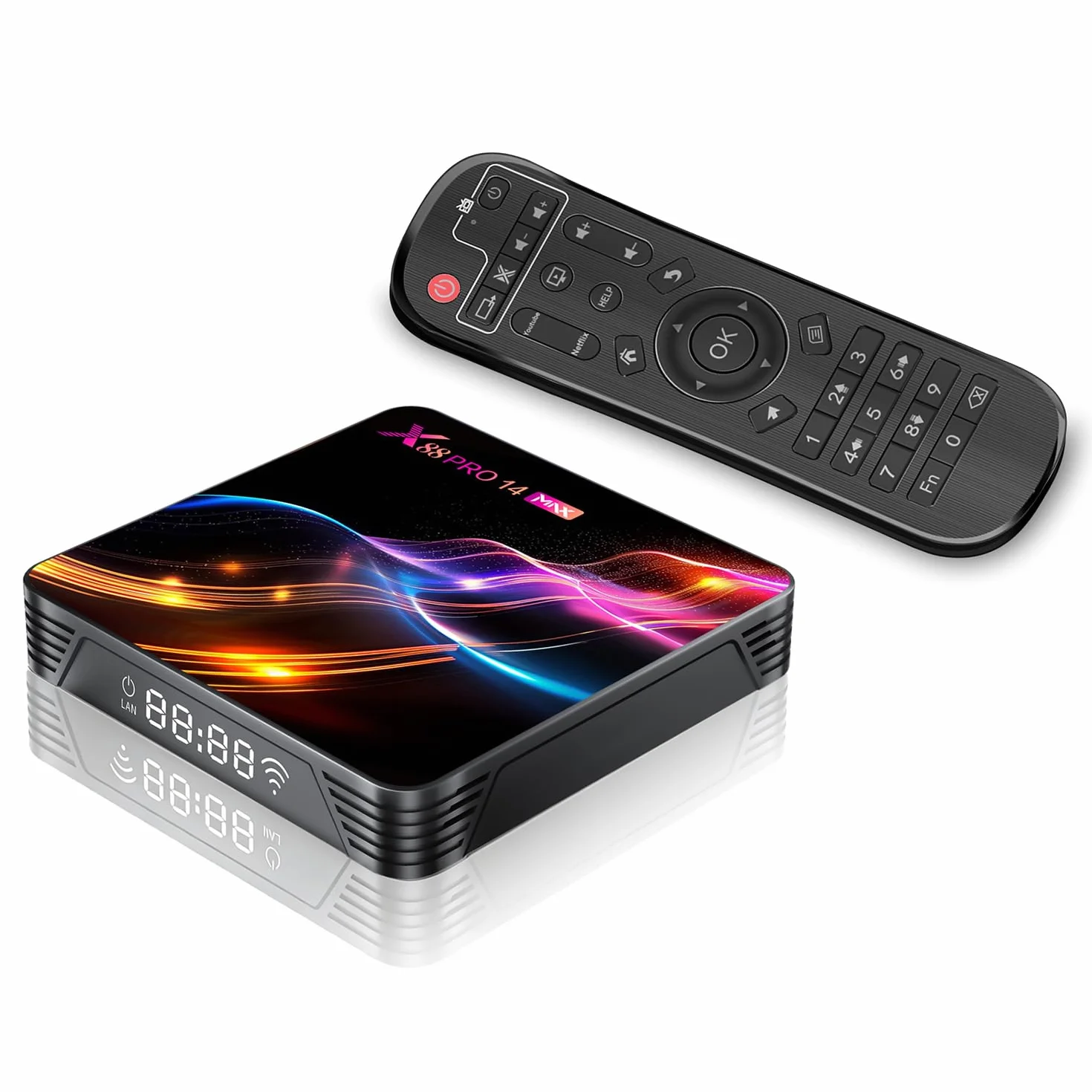 GREVA 8K Android 14.0 TV Box 2026, Android Box 4 GB RAM 64 GB ROM, chipset RK3528, obsługa chipsetów 2,4 GHz / 5,0 GHz Dual WiFi6 HDR10 BT5.0 Ethernet LAN, Internet TV, Bluetooth, 3D HD, Smart