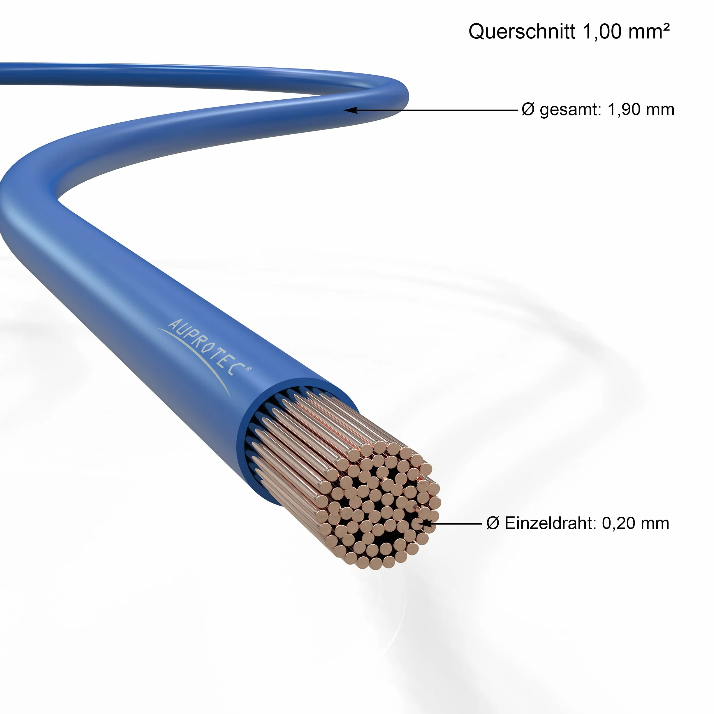 AUPROTEC przewód samochodowy FLRY-B 1,0 mm² 5m niebieski