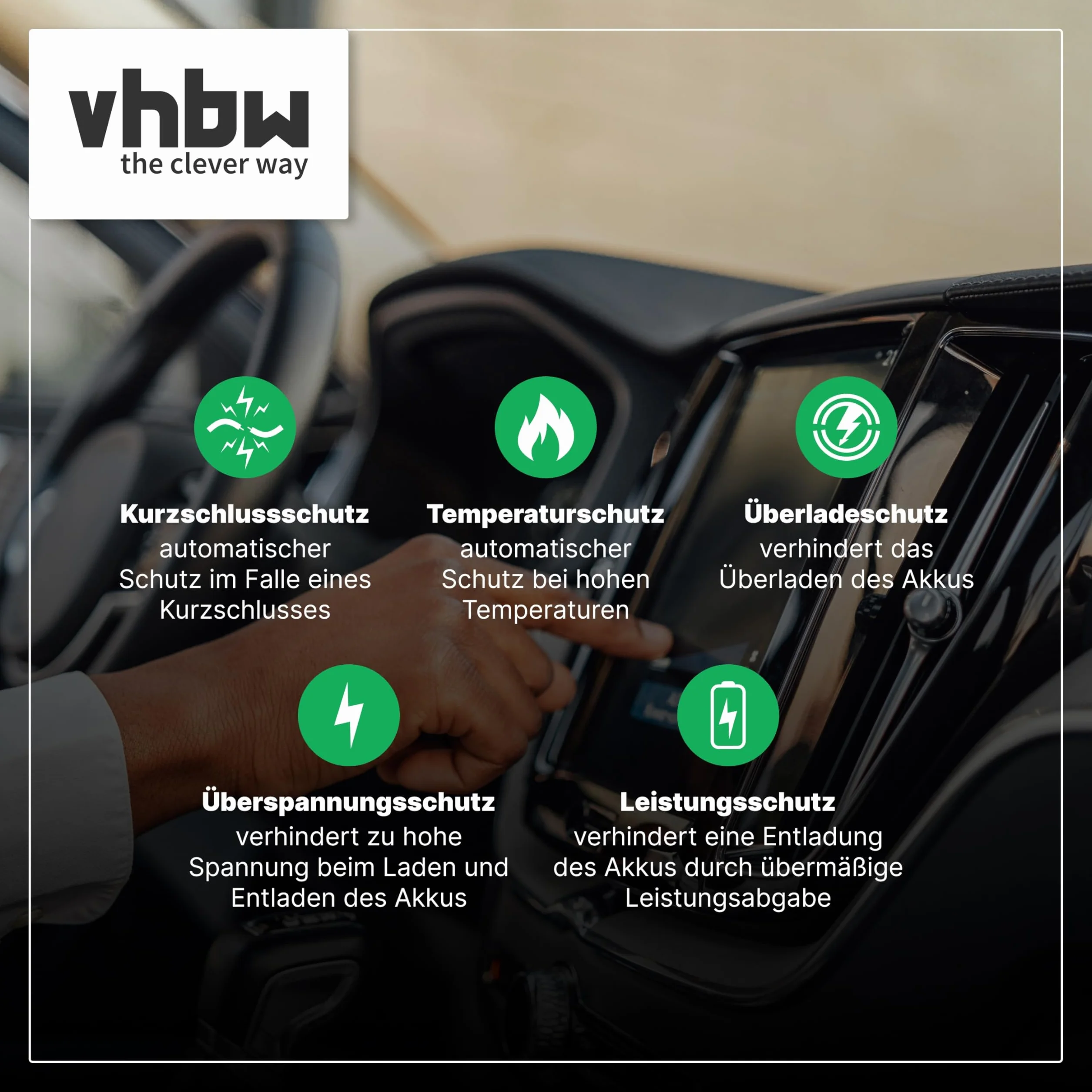 vhbw Akumulator kompatybilny z Audi A6 S6 Avant qu. 2016-2017 Auto (1,49 Ah, 7,3 V, litowo-jonowy)