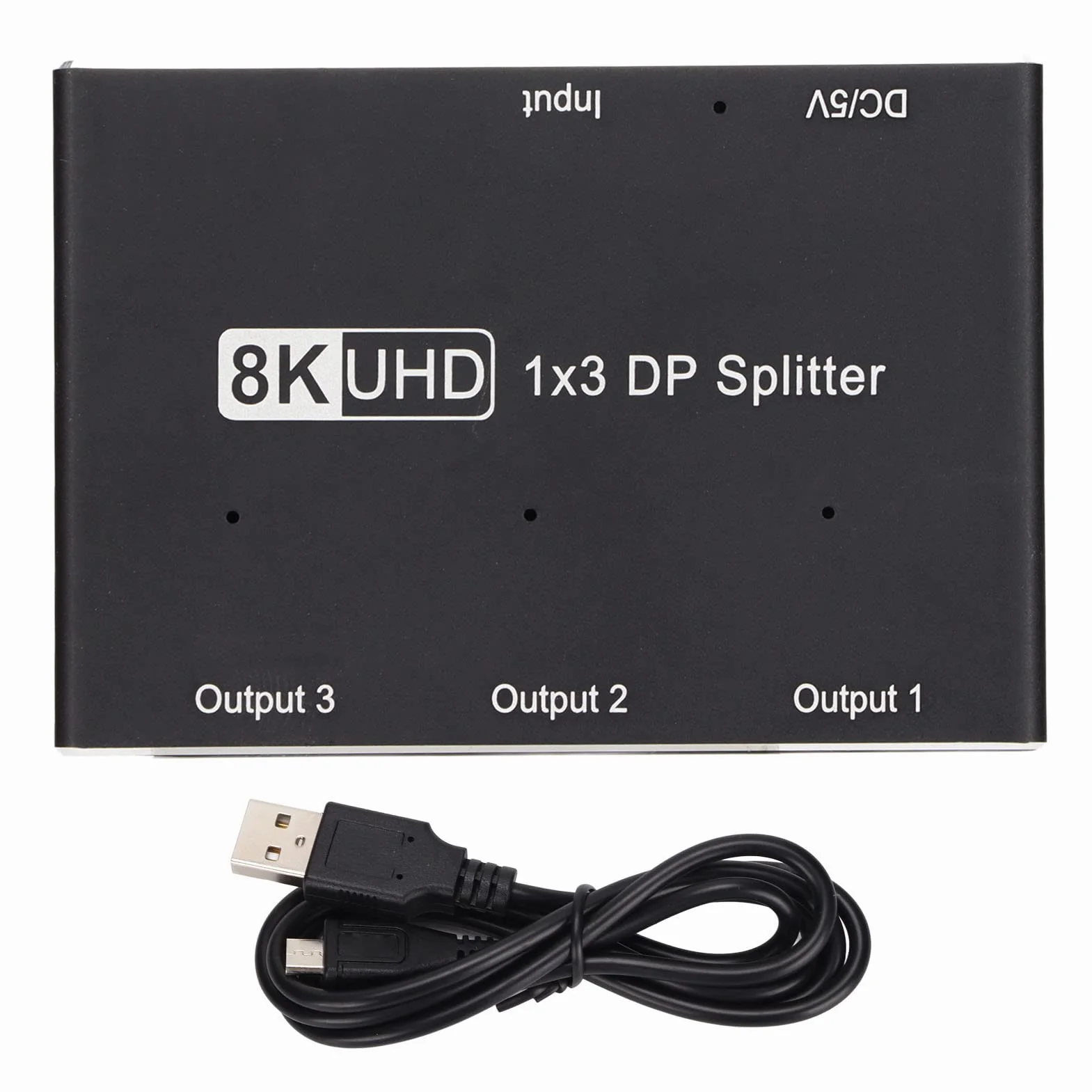 Acouto Rozdzielacz DisplayPort 1x3 8K 30 Hz 4K 144 Hz Potrójny Rozdzielacz MST SST Hub z 3 Wyjściami do Kina Domowego w Szkole Sygnały Hotelowe Obsługuje 3 DisplayPort 1x3 Adapter 8K