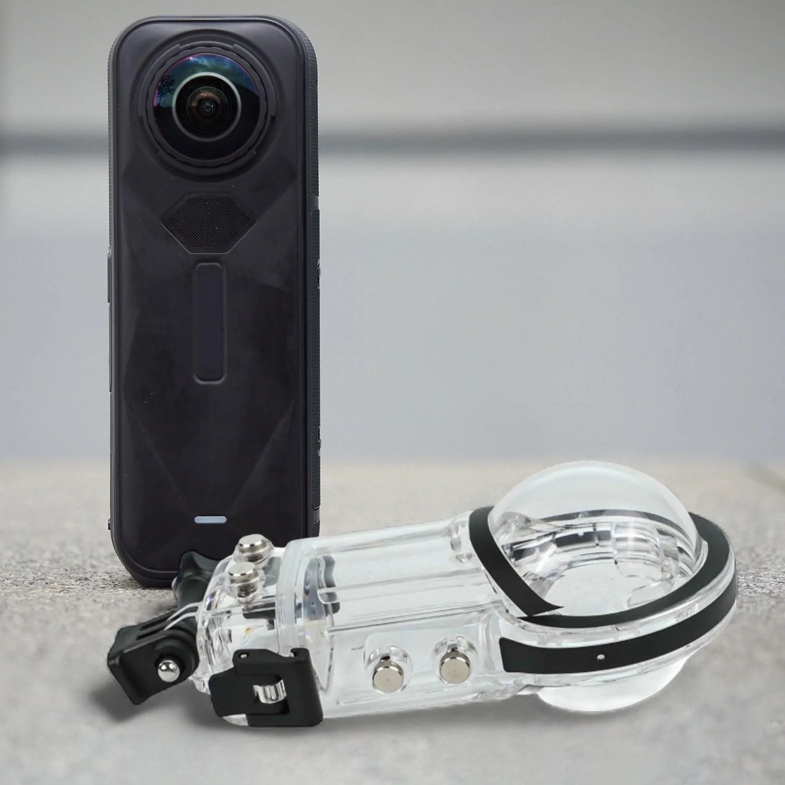 Wodoodporna obudowa do Insta360 X5 – obudowa nurkowa z uchwytem montażowym (przezroczysta powłoka PC, 173,5 x 92 x 88,3 mm) do ochrony kamery podwodnej