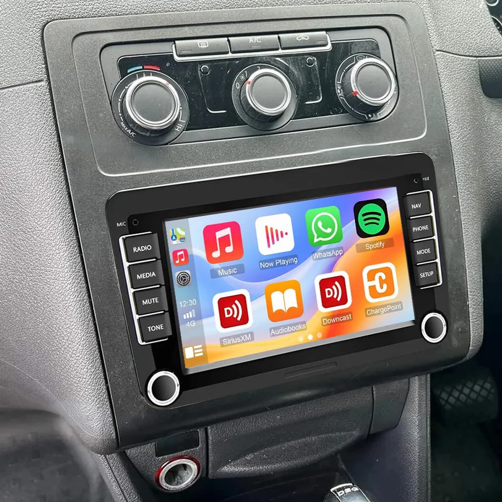 Radio samochodowe z systemem Android 14, 2 DIN, do VW CADDY 2003-2018, 2019, 2020, z bezprzewodowym Carplay, Android, podwójne radio DIN, 7 cali, ekran dotykowy z nawigacją GPS, WiFi, Bluetooth, RDS