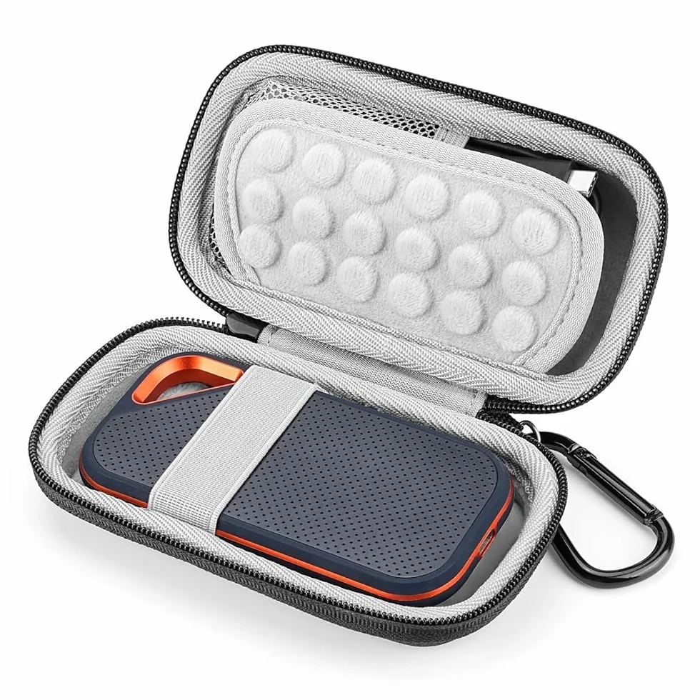Yinke Pokrowiec Case etui do Sandisk Extreme/Extreme Pro/WD My Passport/Crucial X8 Portable zewnętrzny SSD 500 GB 1TB 2TB, szary