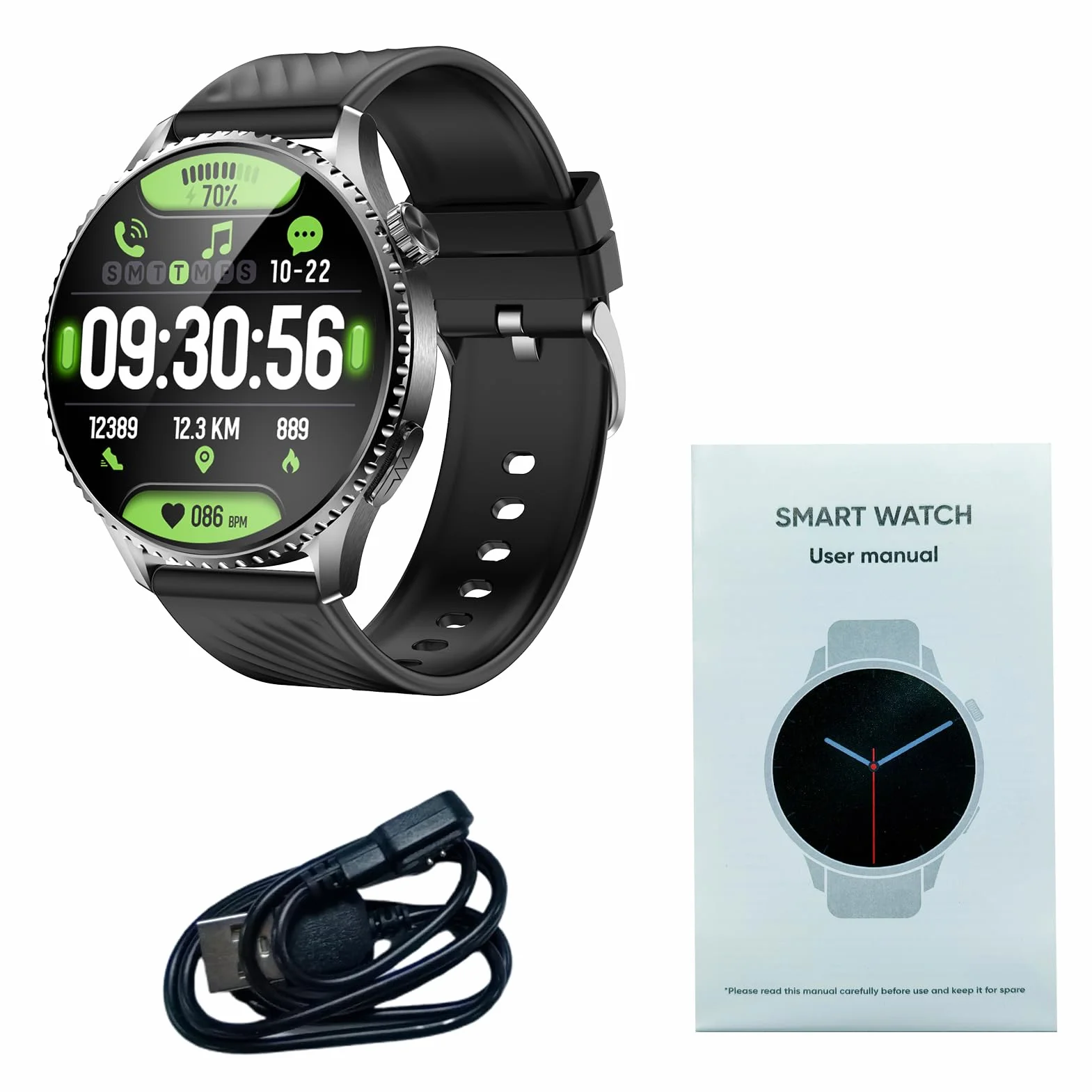 Garsent Smart Watch, Smartwatches for Men Women, 1,56 "HD Fitness Tracker (Odpowiedź/połączenia), 50+ Trybów Sportowych, Zegarek Fitness z Monitor Snu, Monitorowanie Temperatury, (BLACK)
