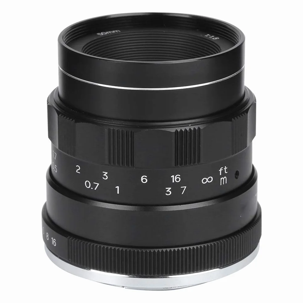 chengong Piękny obiektyw do aparatu o standardowej długości 50 mm do robienia zdjęć naturalnych i prawdziwych codziennych fotografowań, portretów, jedzenia i krajobrazów