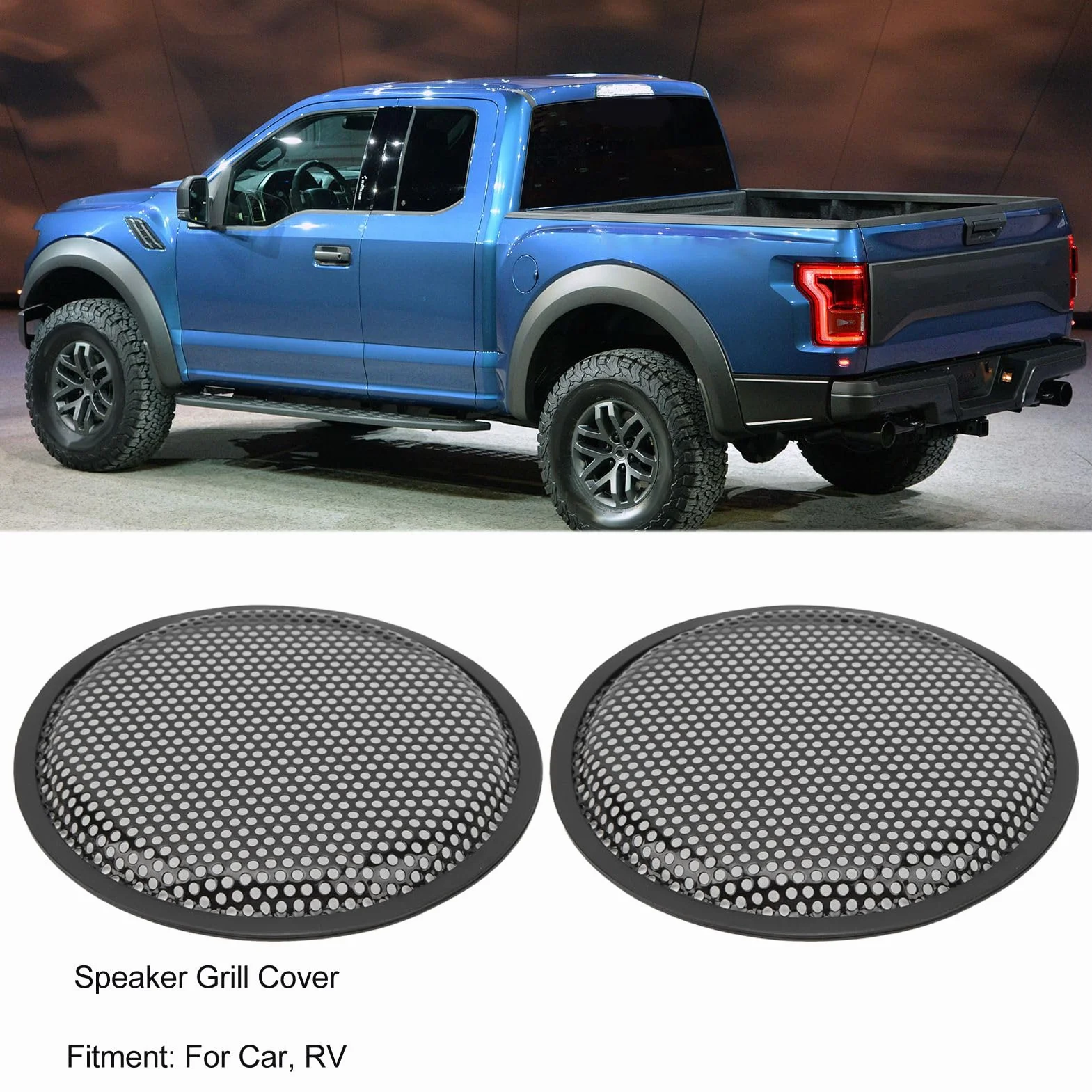 Jadeshay 8 cali uniwersalne kratki głośników, 2 sztuki osłona głośnika samochodowego RV czarna ABS metal żelazo subwoofer siatka