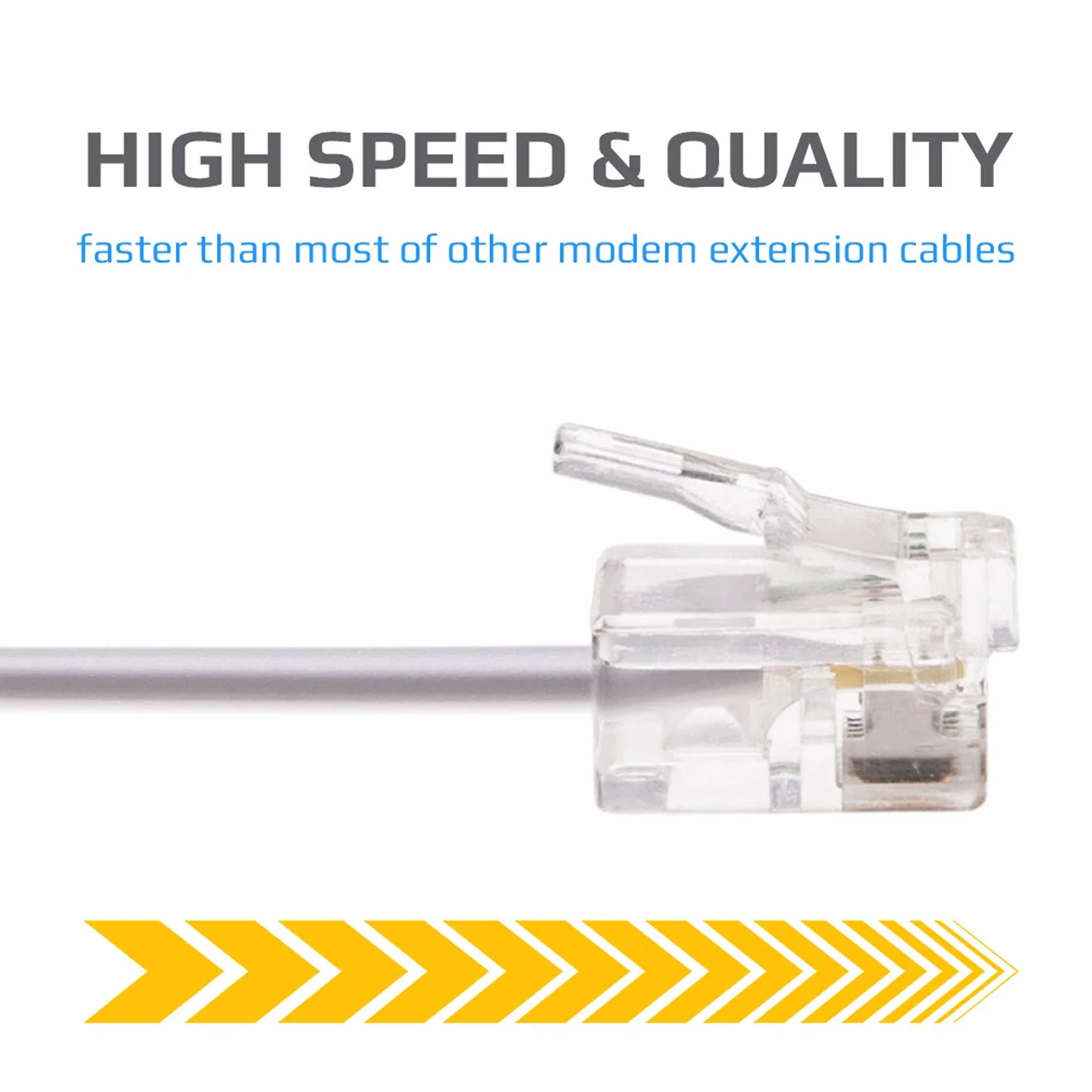 Keple Kabel RJ11 10 m, przedłużacz ADSL, przewód telefoniczny, szerokopasmowe złącze internetowe BT, męski na męski, router i modem do gniazda telefonicznego RJ11, mikrofiltr (biały)