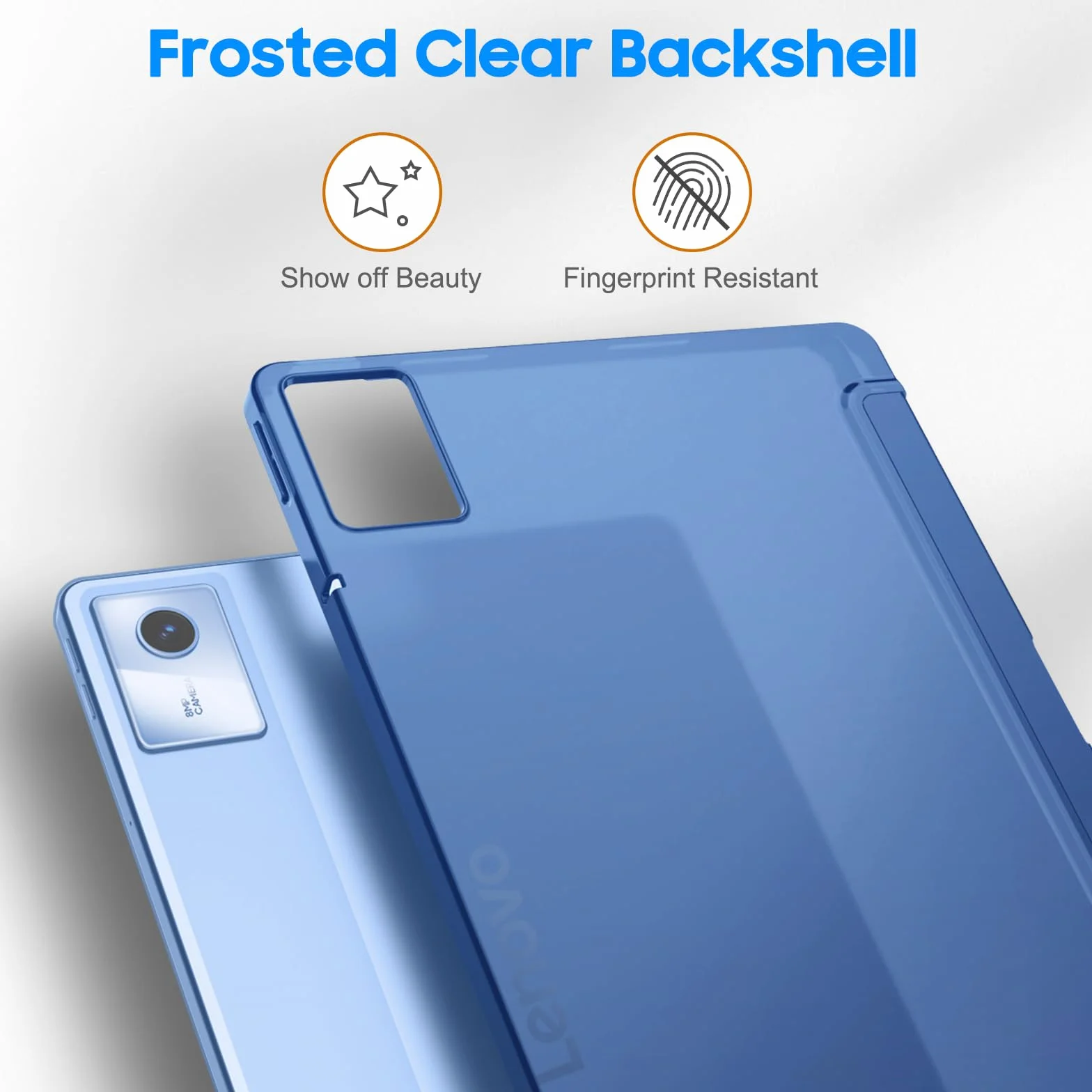 Fintie Etui z folią ochronną do Lenovo Idea Tab 11 cali 2025 (TB-336ZU/ TB-336FU) - ultracienkie etui ochronne z półprzezroczystą tylną stroną z funkcją automatycznego wygaszenia/wybudzania, granatowe