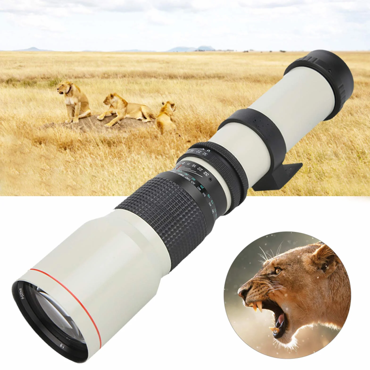 Obiektyw Aparatu, Obiektyw z Ręczną Regulacją Ostrości 500 Mm F8‑F32, Teleobiektyw Stałoogniskowy, Obiektyw Aparatu do Fotografowania na Duże Odległości, Obiektyw do Aparatu z Mocowaniem F