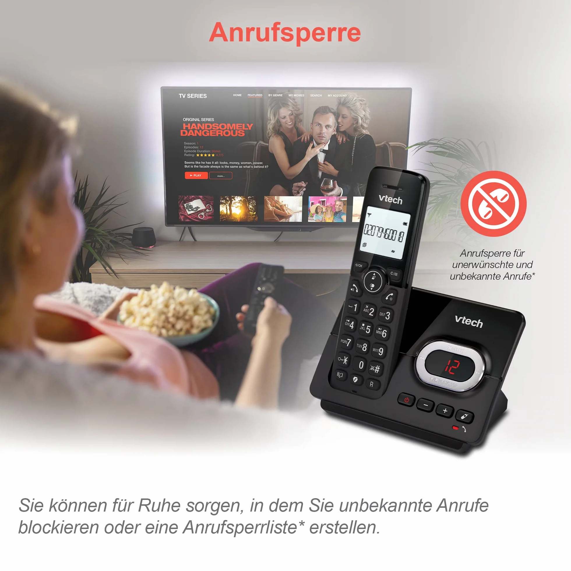 Telefon bezprzewodowy z automatyczną sekretarką i dwiema słuchawkami