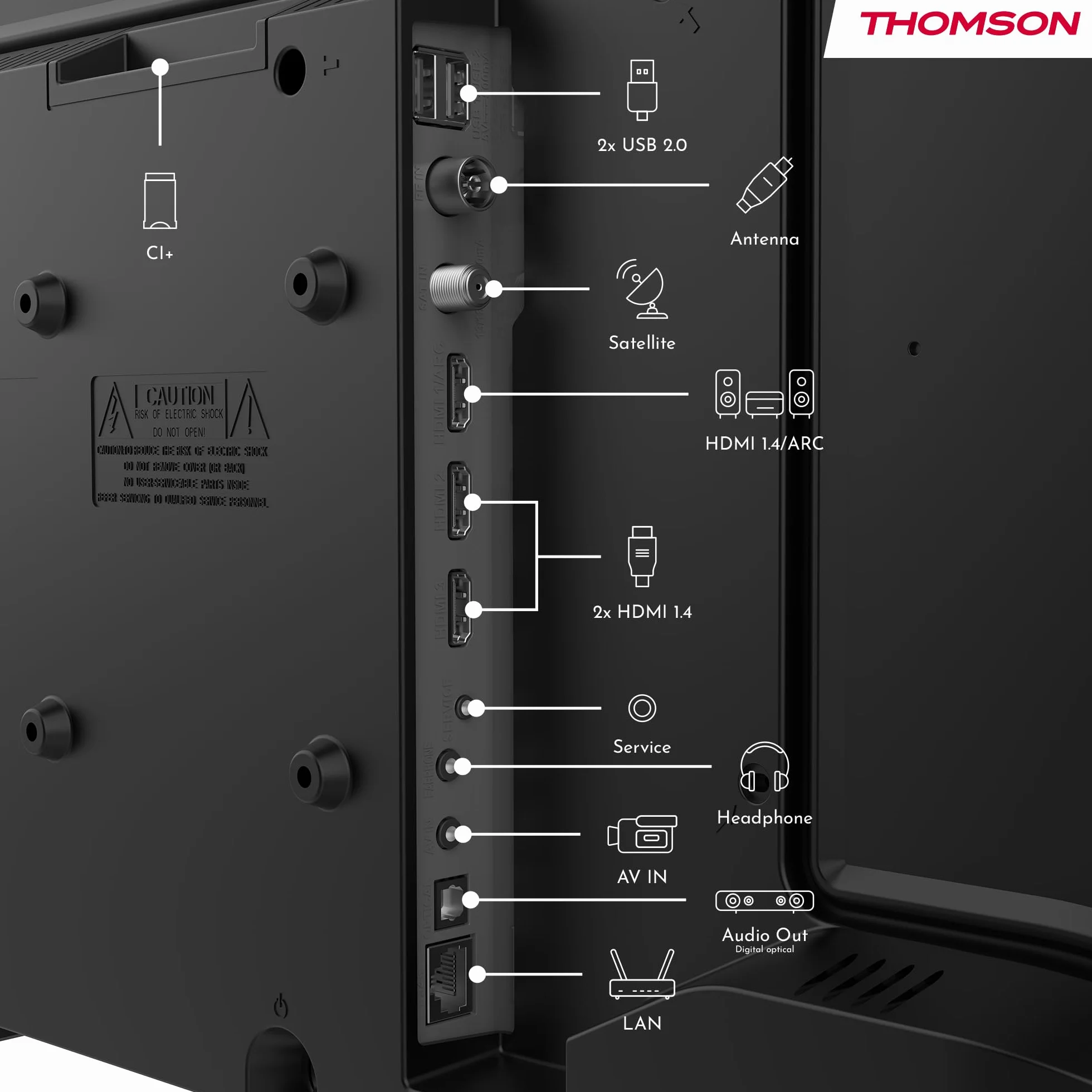 Thomson 24 Cali (60cm) HD LED Smart TV, Wi-Fi, Sterowanie Głosowe, HDR10, Dolby Audio, Potrójny Tuner (Kabel/Satelita/Antena), HDMI, USB, 1.5GB RAM, 8GB Flash – 24HT2S15