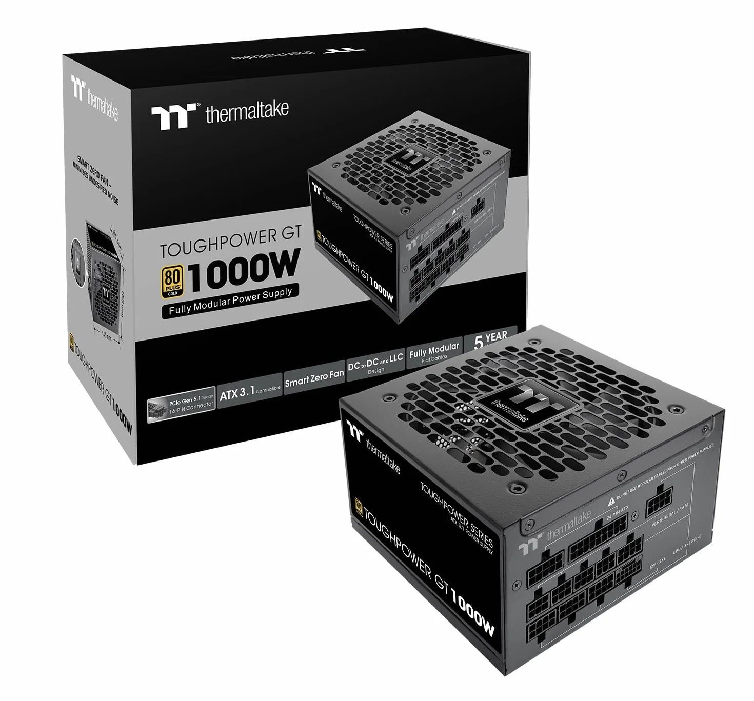 Thermaltake Toughpower GT 1000W | ATX 3.1 | PCIe 5.1 | 80+ GOLD | Modular