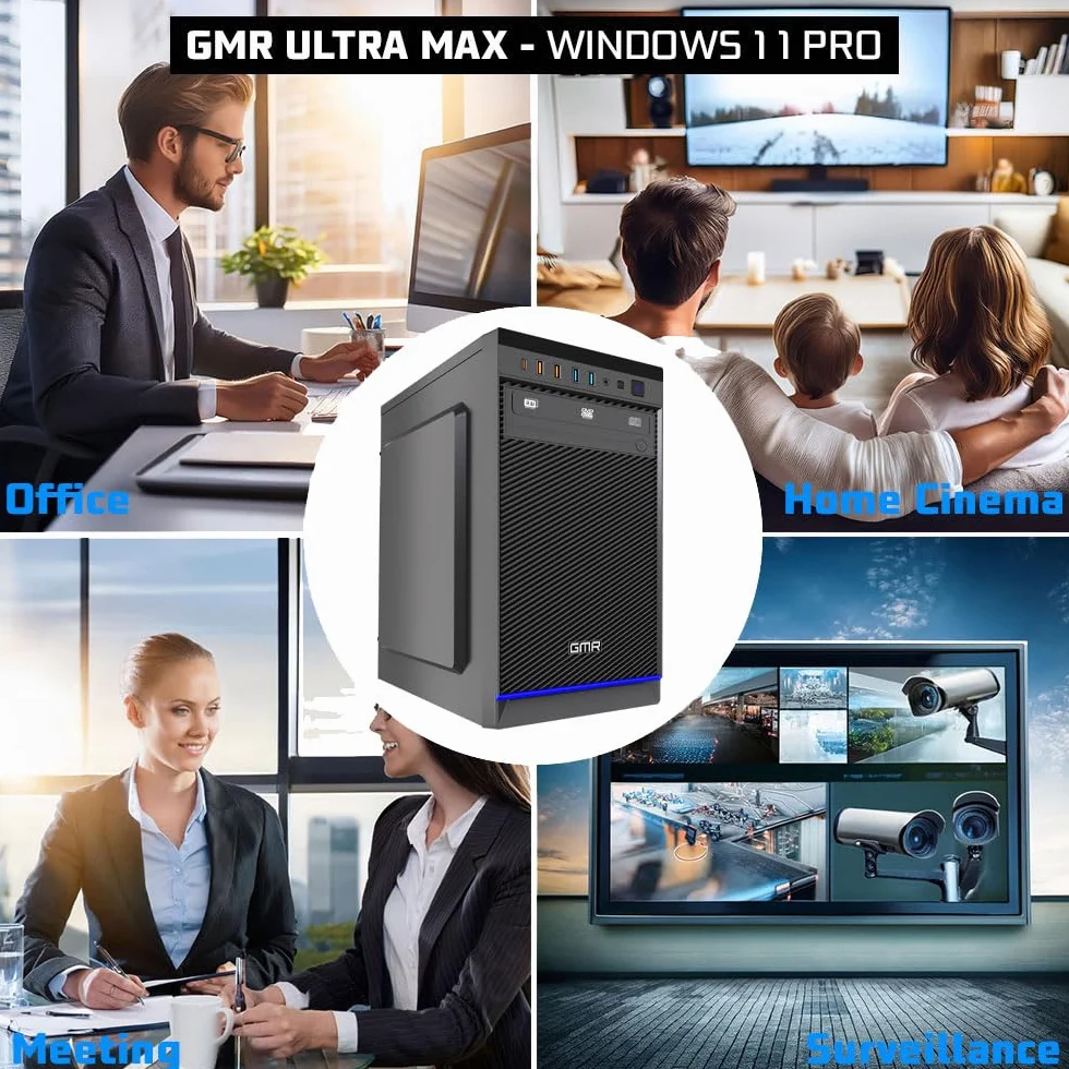 GMR Ultra i7 komputer biurowy – komputer biurowy | 16 GB RAM | 512 GB SSD M.2 | DVD±RW | USB 3 | Windows 11 Pro | WiFi Bluetooth