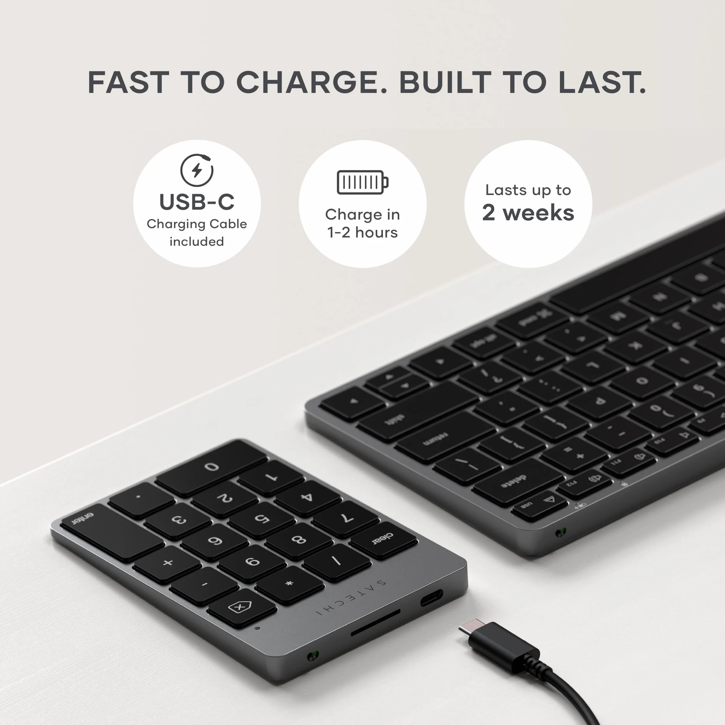 SATECHI Klawiatura Numeryczna Bezprzewodowa Aluminiowa USB-C Gwiezdna szarość