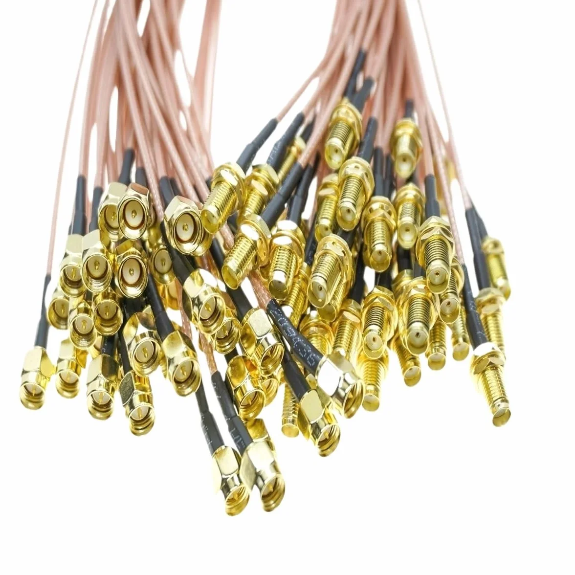 LIHUA 5 szt. nowy RG316 SMA męski na SMA żeński zestaw zestaw złącza adapter zaciskowy do przedłużacza pigtail RG-316 niska strata (1 m)